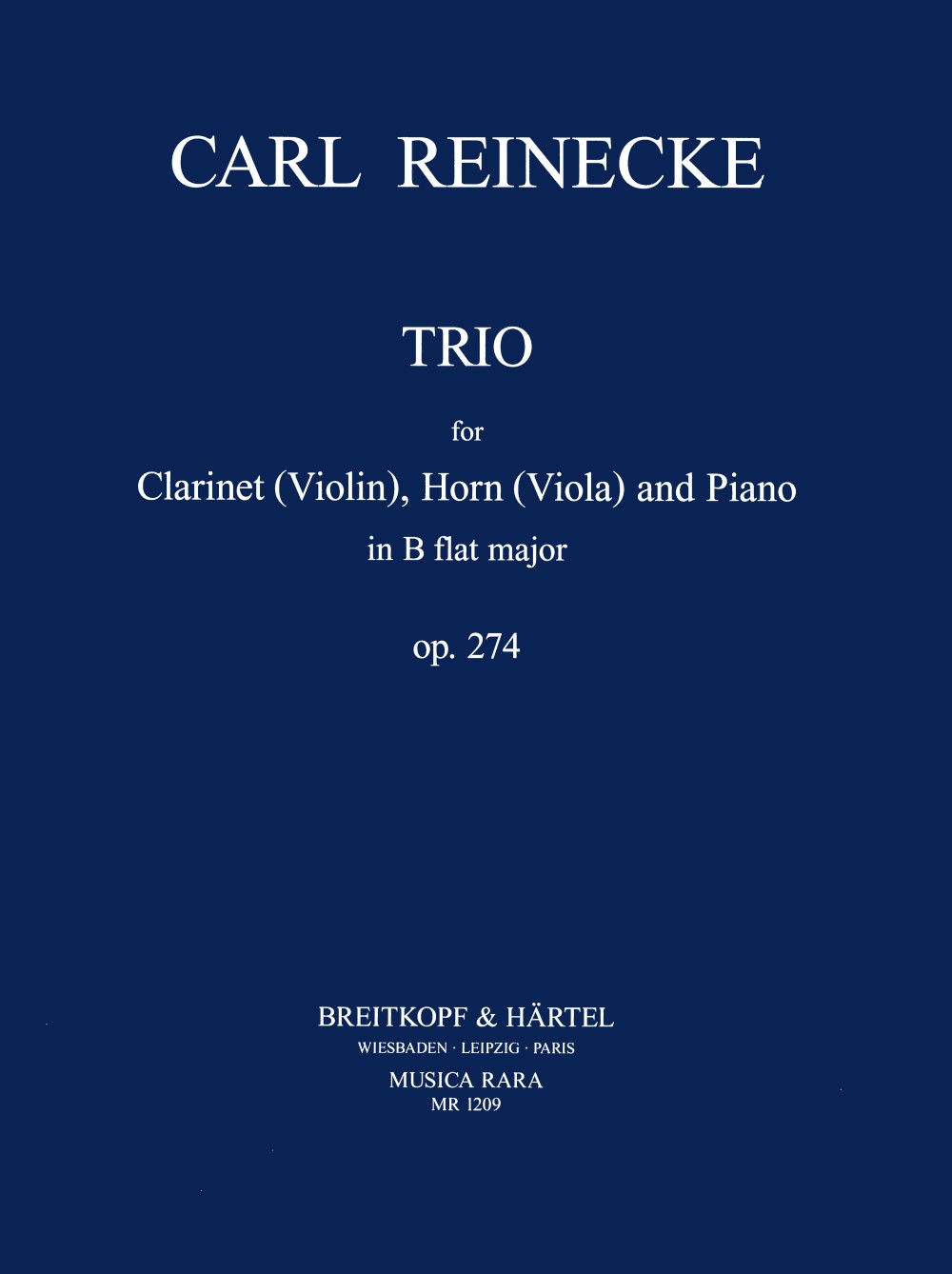Carl Reinecke - Trio in B-dur op. 274 - Cover
