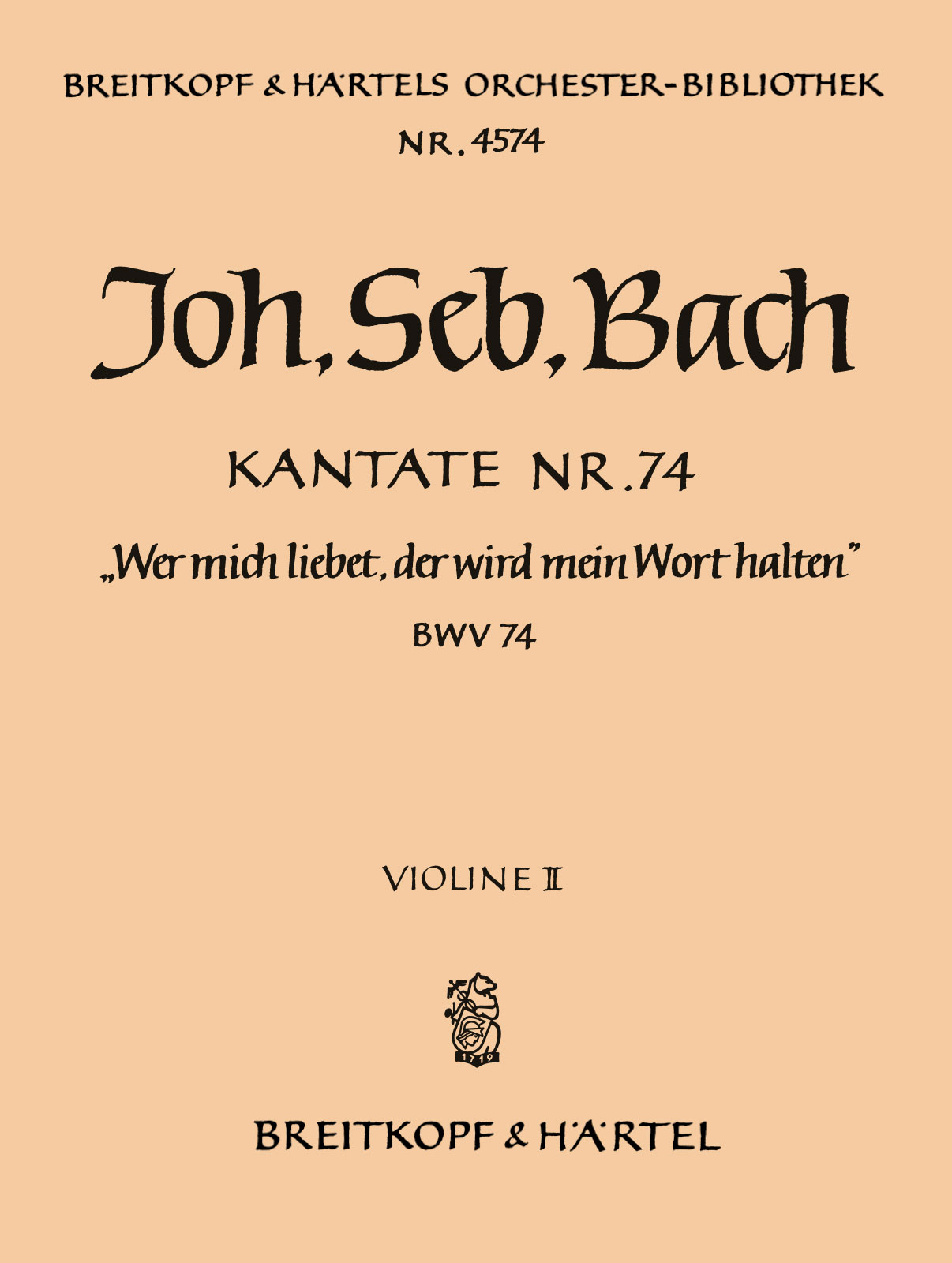 OB 4574-16 - Kantate BWV 74 „Wer mich liebet, der wird mein Wort halten“ - Cover