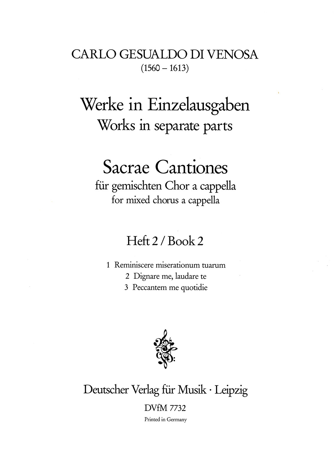DV 7732 - Sacrae Cantiones - Cover