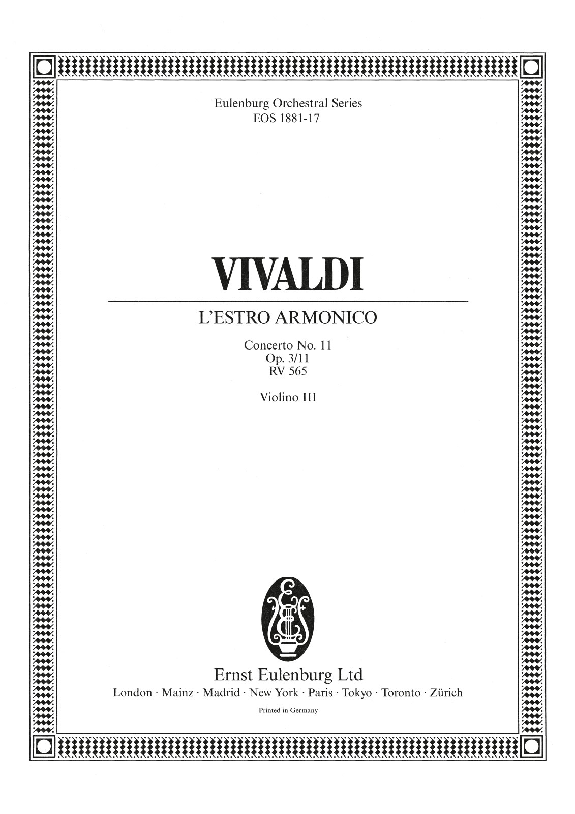 EOS 1881-17 - L’Estro Armonico op. 3/11 RV 565 - Cover