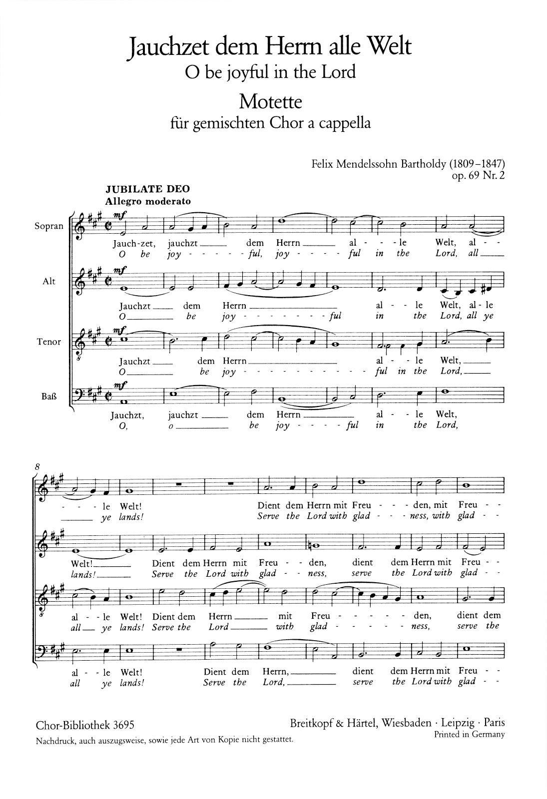 ChB 3695 - 3 Motetten op. 69 - Cover