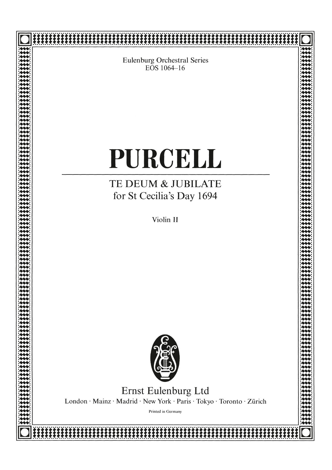 EOS 1064-16 - Te Deum and Jubilate D-dur Z 232 - Cover