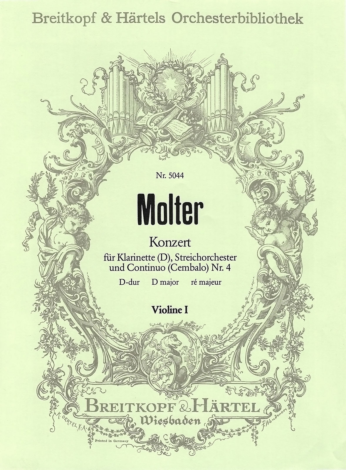 OB 5044-15 - Clarinet Concerto No. 4 in D major - Cover