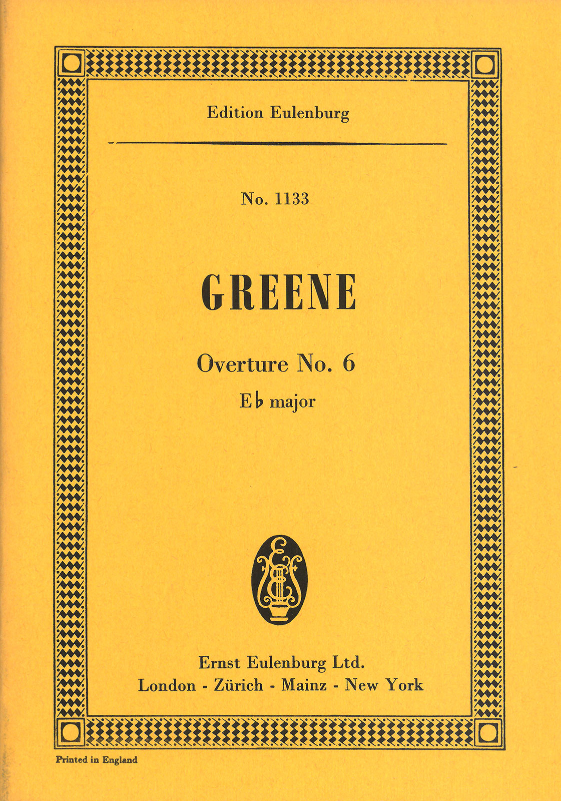 Maurice Greene - Ouvertüre Nr. 6 Es-dur - Cover