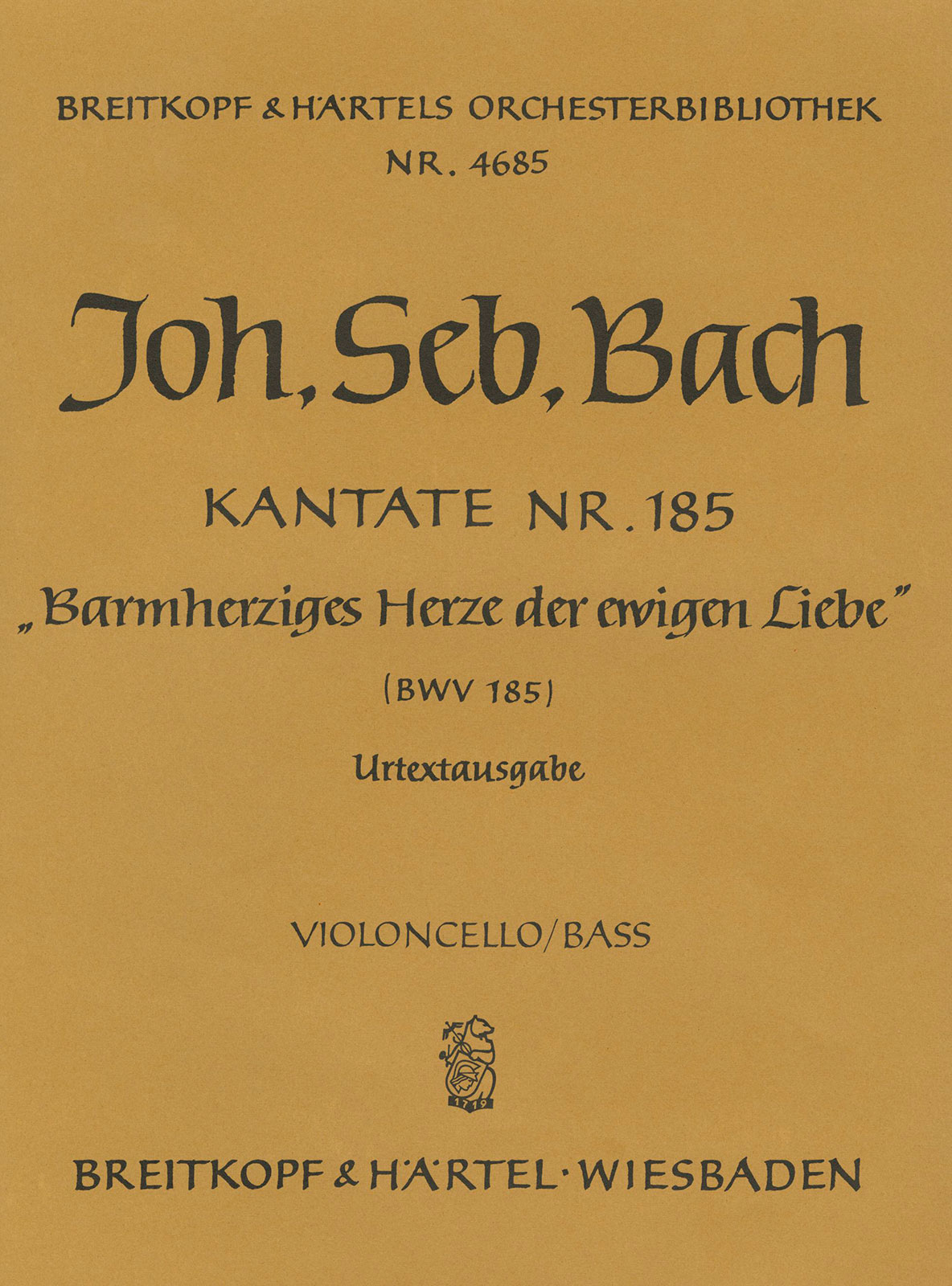 OB 4685-26 - Kantate BWV 185 „Barmherziges Herze der ewigen Liebe“ - Cover