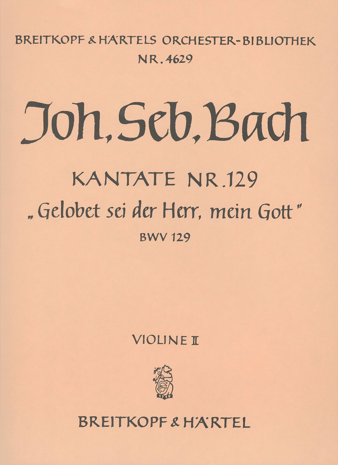OB 4629-16 - Kantate BWV 129 „Gelobet sei der Herr, mein Gott“ - Cover
