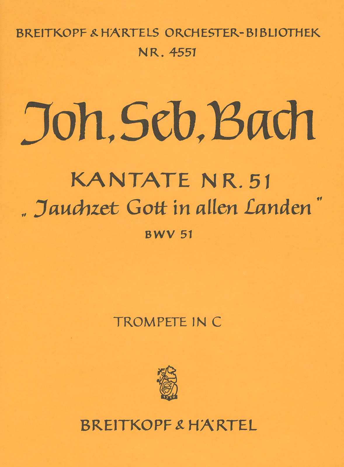 OB 4551-30 - Kantate BWV 51 „Jauchzet Gott in allen Landen“ - Cover
