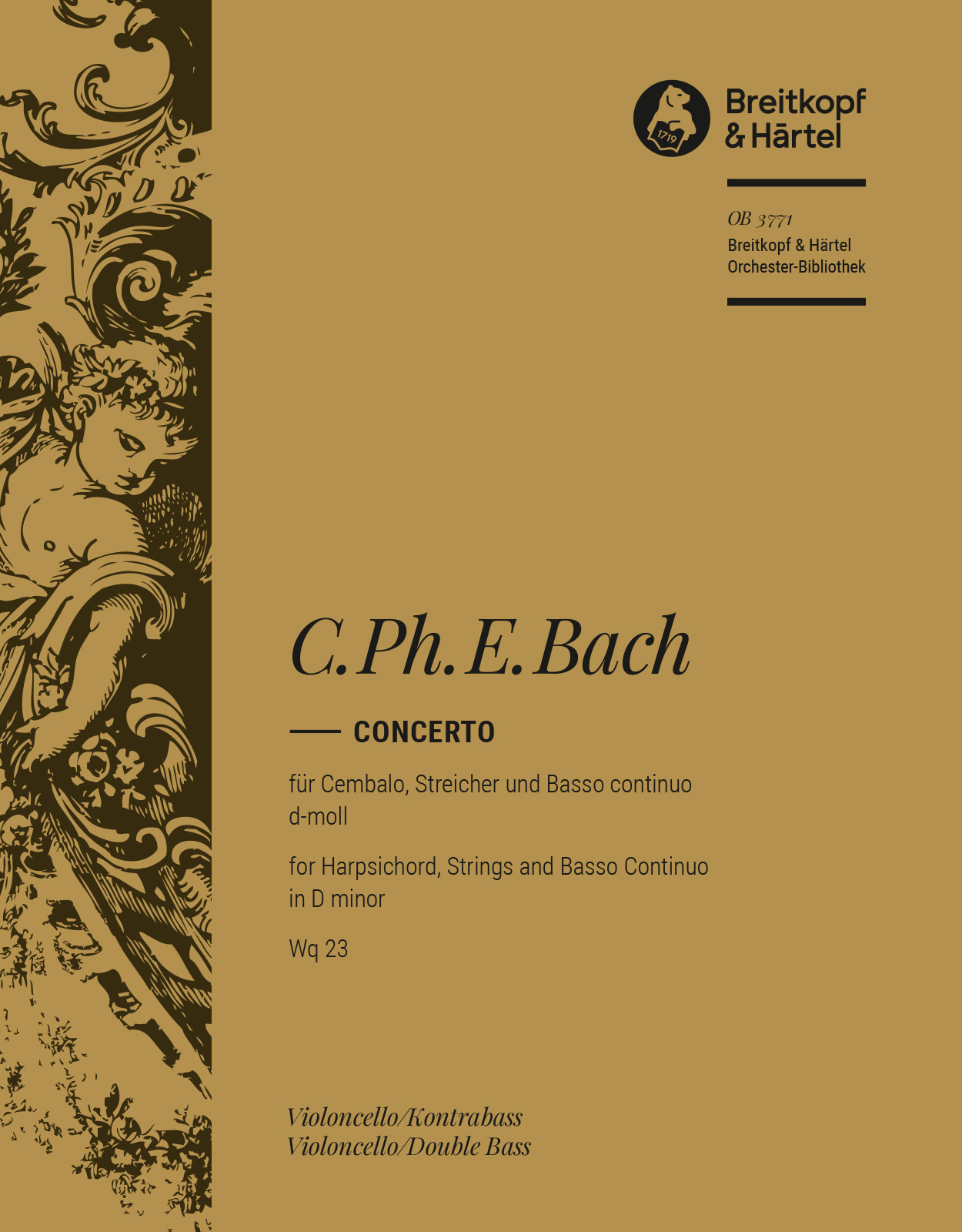 OB 3771-26 - Harpsichord Concerto in D minor Wq 23 - Cover