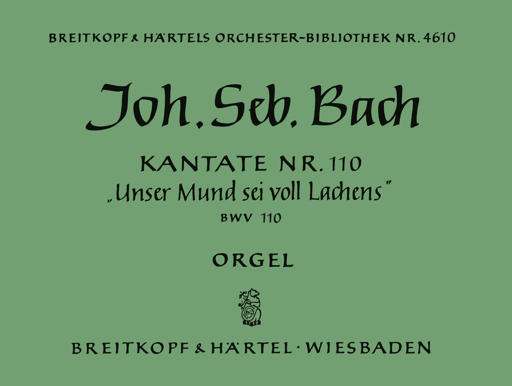 OB 4610-11 - Kantate BWV 110 „Unser Mund sei voll Lachens“ - Cover