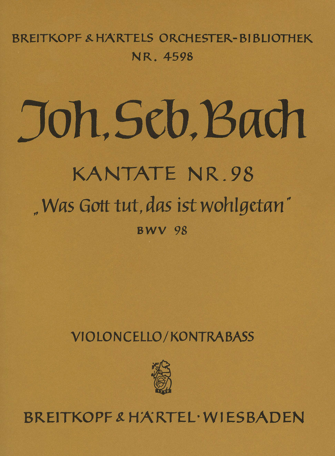 OB 4598-26 - Cantata BWV 98 “Was Gott tut, das ist wohlgetan” - Cover