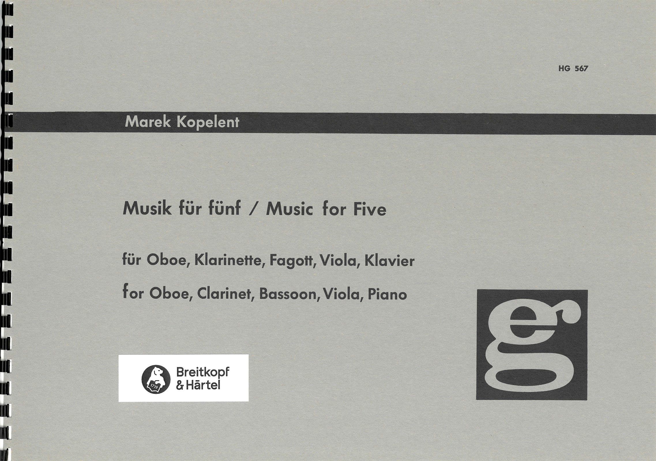 Marek Kopelent - Musik für 5 - Cover