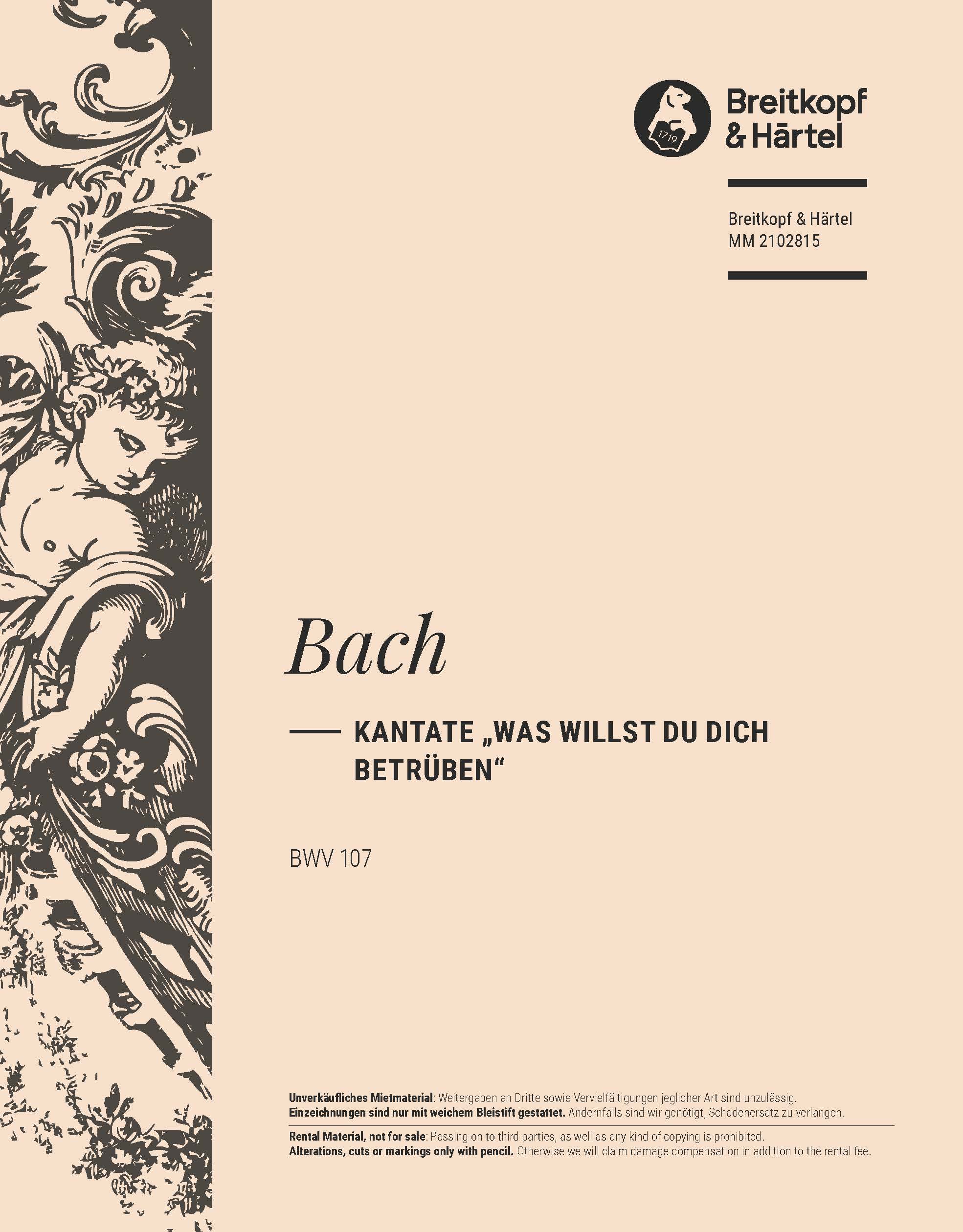 MM 2102815 - Kantate BWV 107 „Was willst du dich betrüben“ - Cover