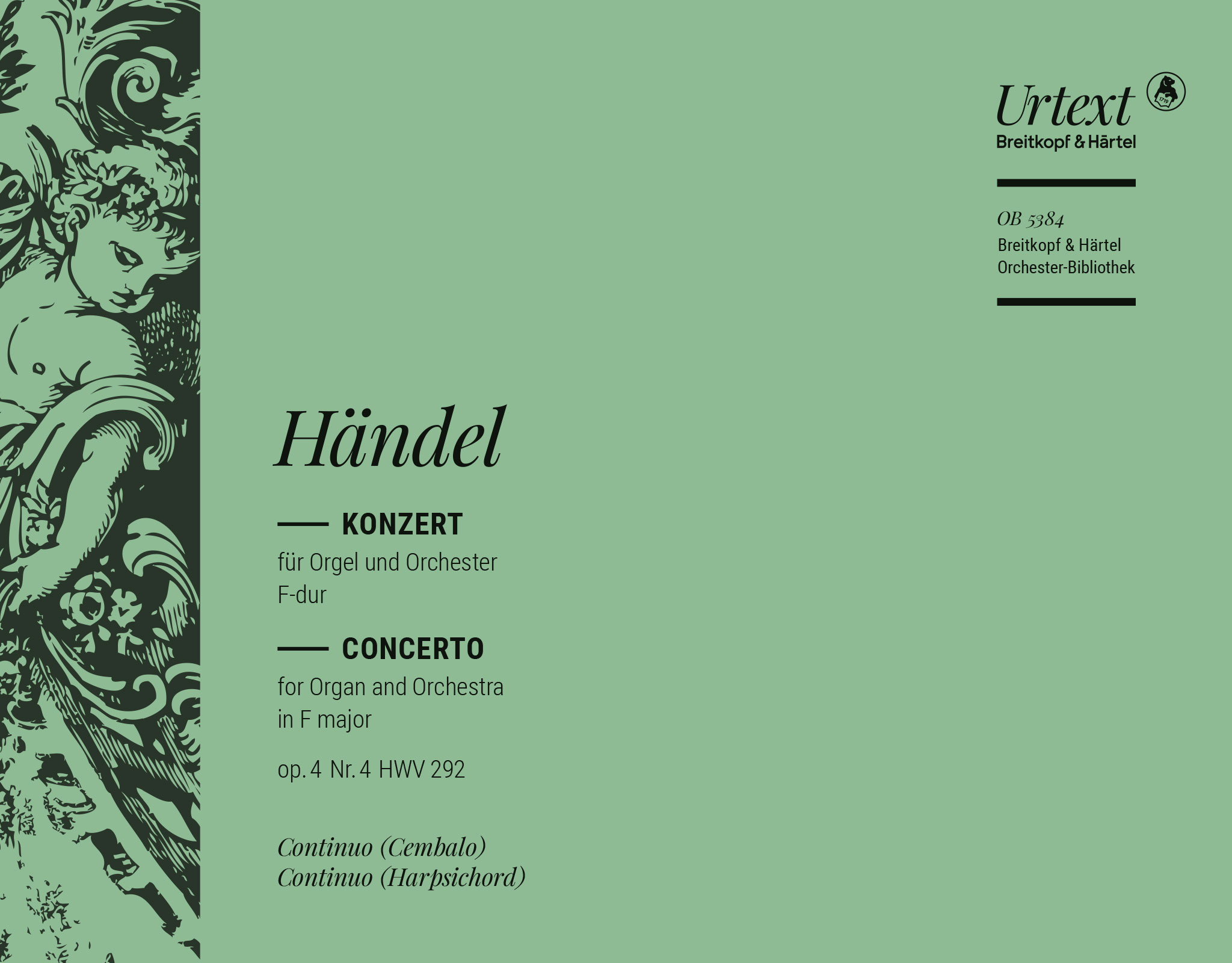 OB 5384-12 - Organ Concerto (No. 4) in F major Op. 4/4 HWV 292 - Cover