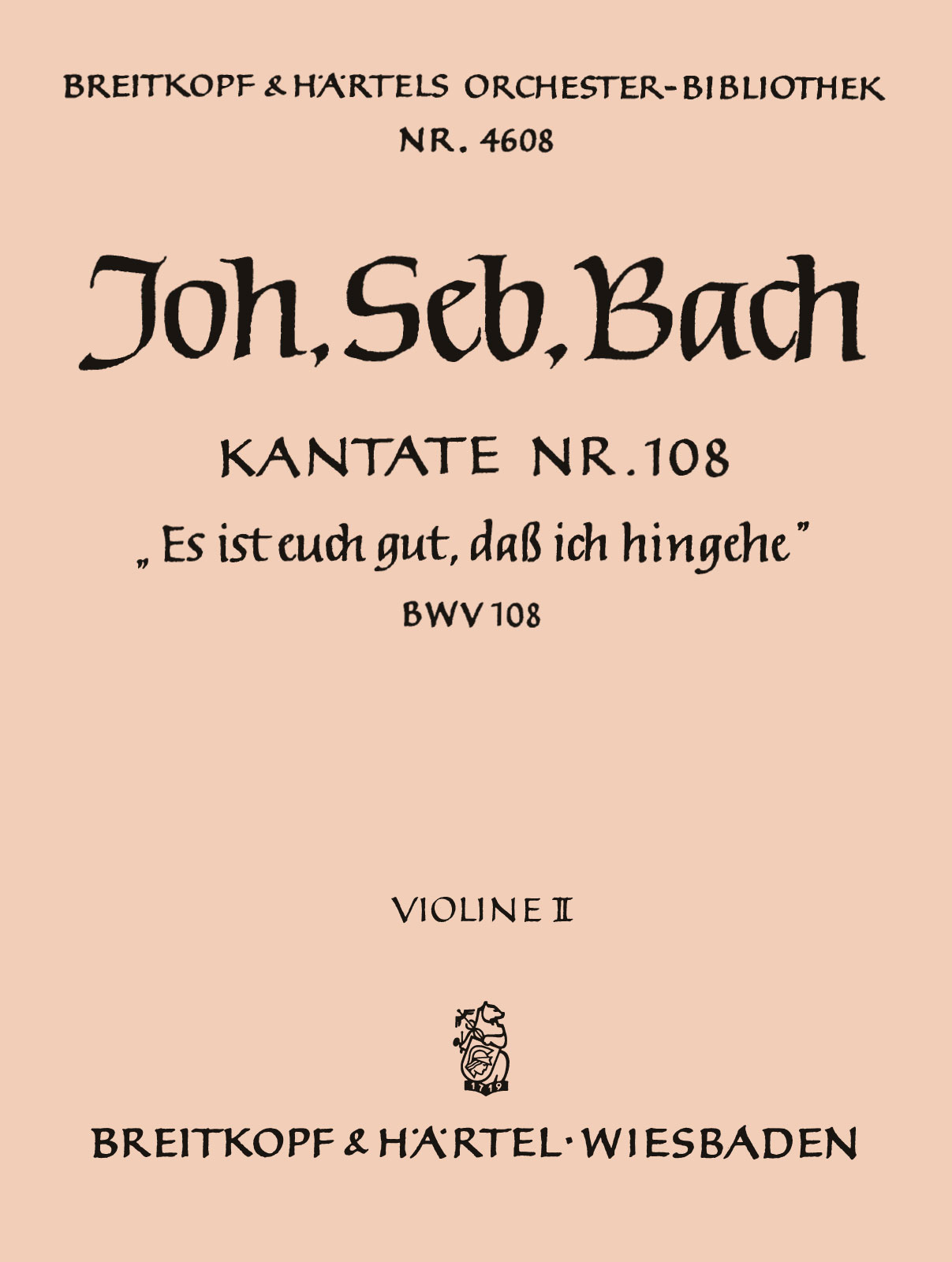 OB 4608-16 - Kantate BWV 108 „Es ist euch gut, dass ich hingehe“ - Cover