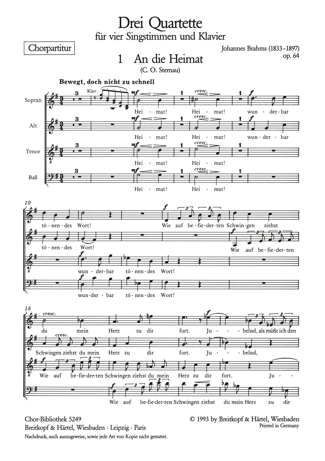 ChB 5249D - 3 Quartets Op. 64 - Cover