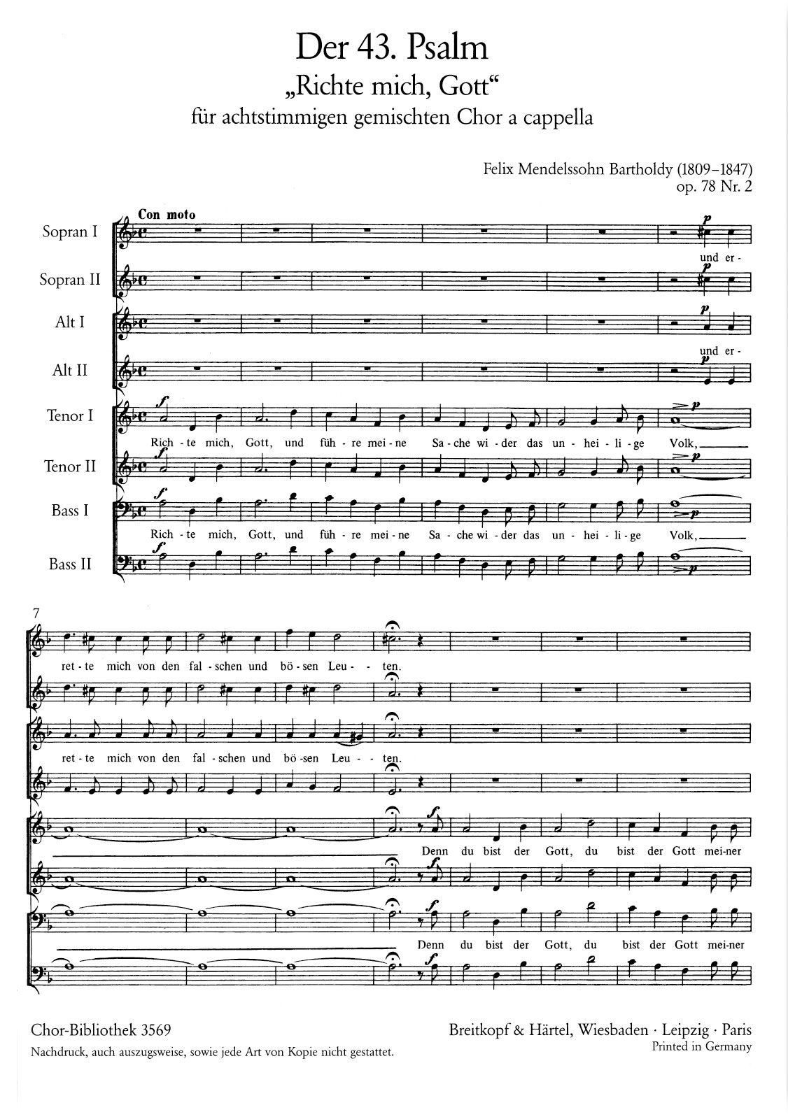 ChB 3569 - 3 Psalmen [op. 78] - Cover