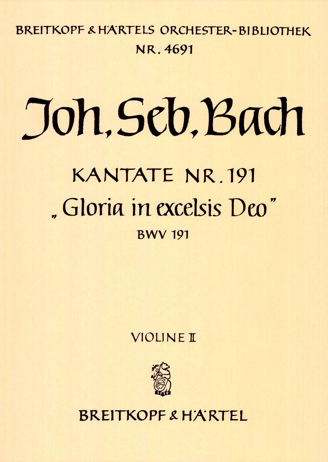 OB 4691-16 - Kantate BWV 191 „Gloria in excelsis Deo“ - Cover