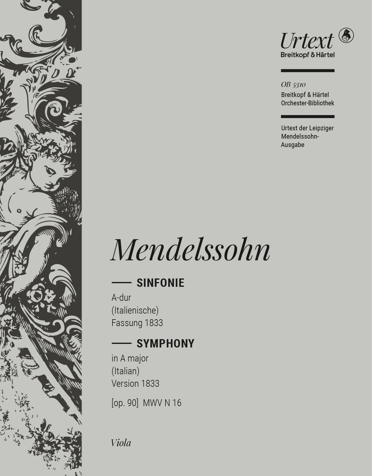 OB 5310-19 - Symphony No. 4 in A major [Op. 90] MWV N 16 (Italian) - Cover
