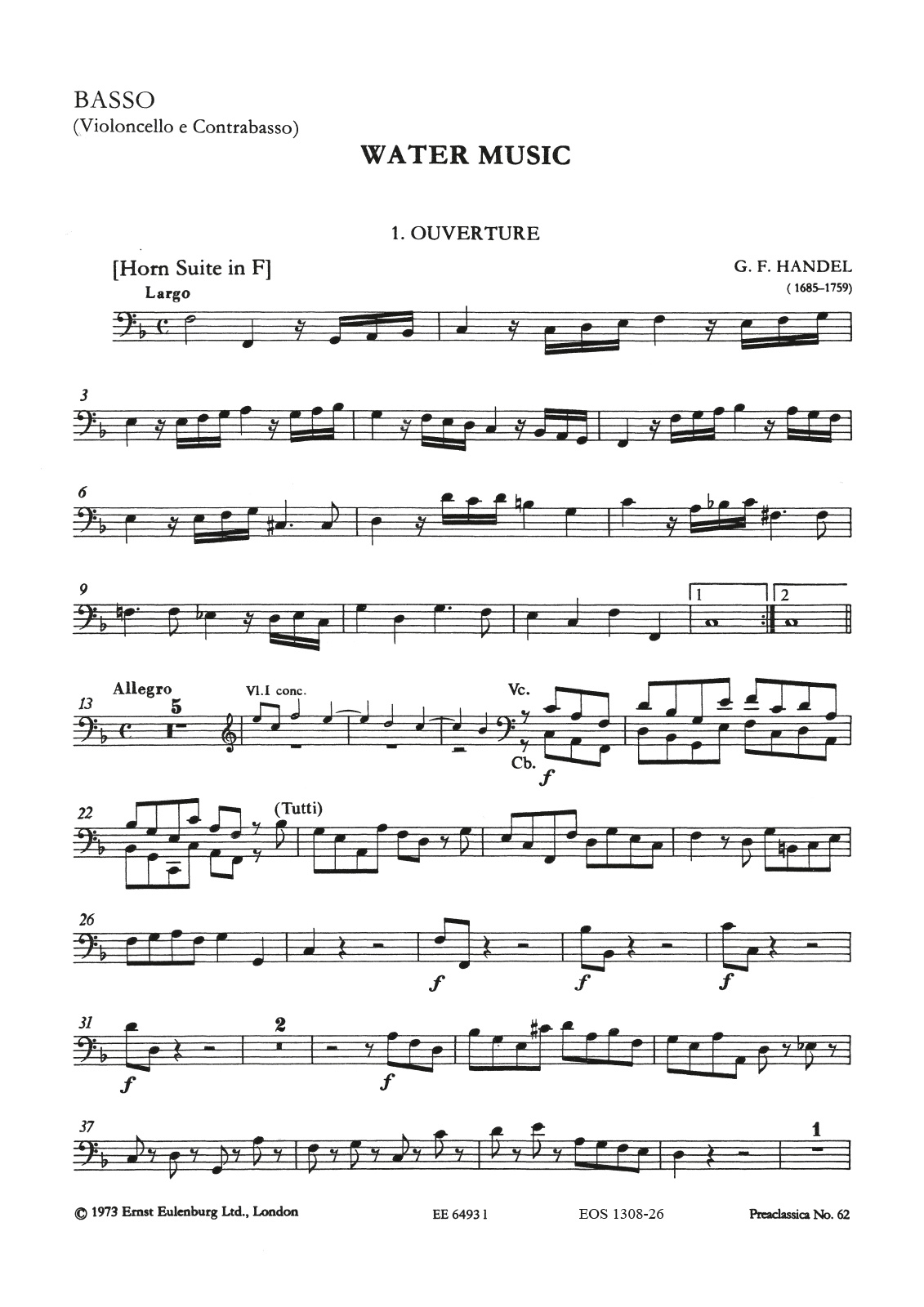 EOS 1308-26 - Wassermusik F-dur HWV 348-350 - Cover