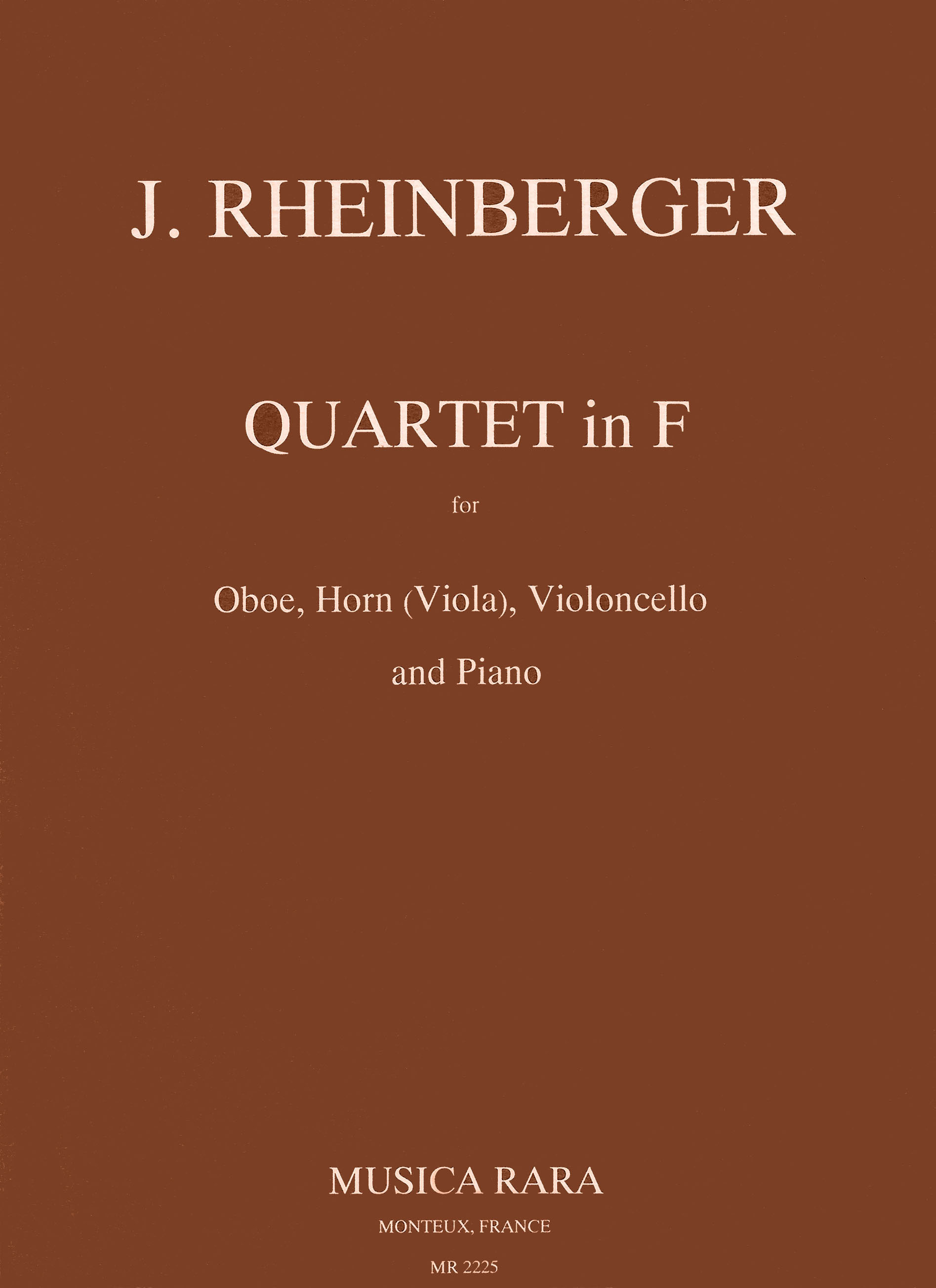 Joseph Gabriel Rheinberger - Quartett in F-dur - Cover