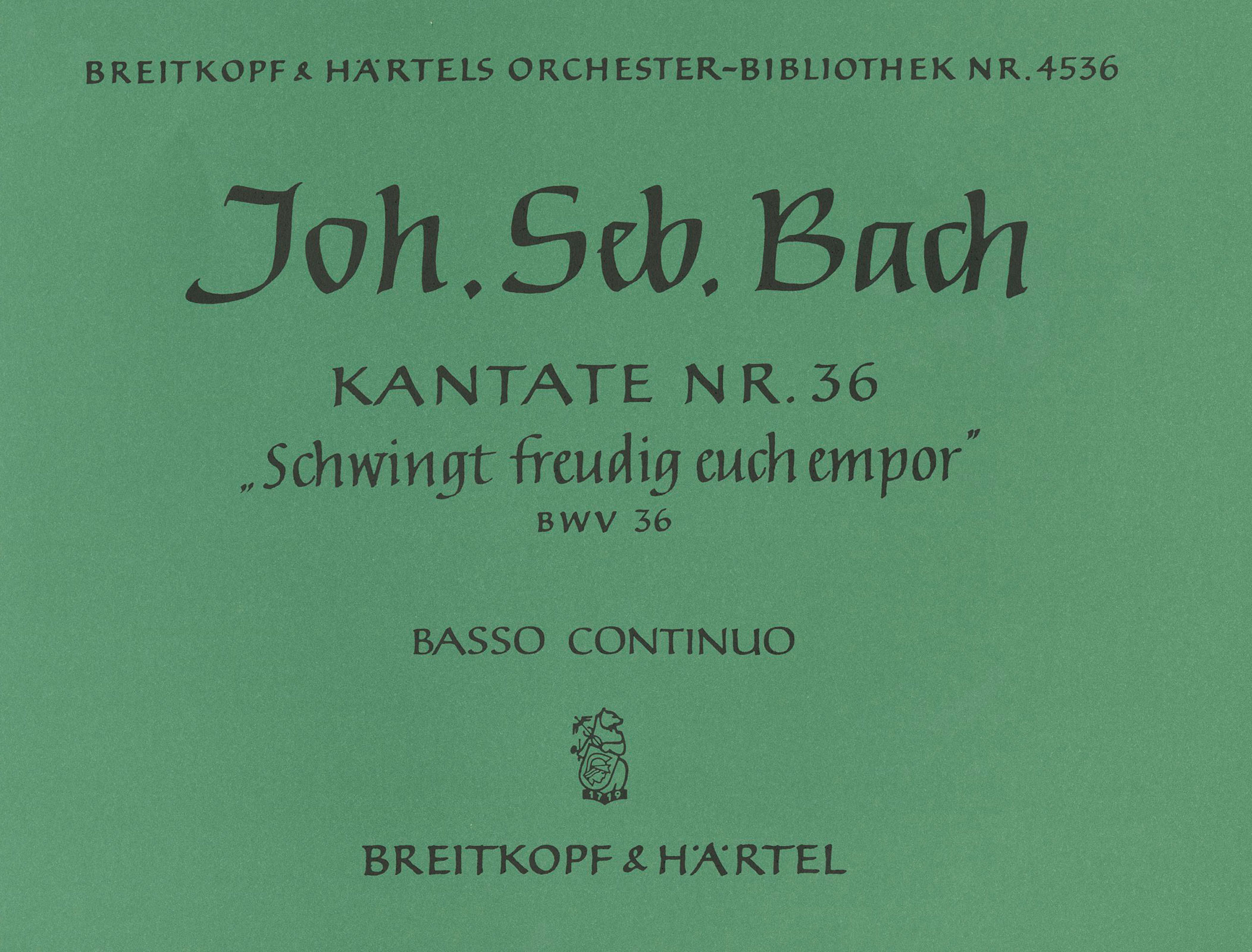 OB 4536-11 - Kantate BWV 36 „Schwingt freudig euch empor“ - Cover