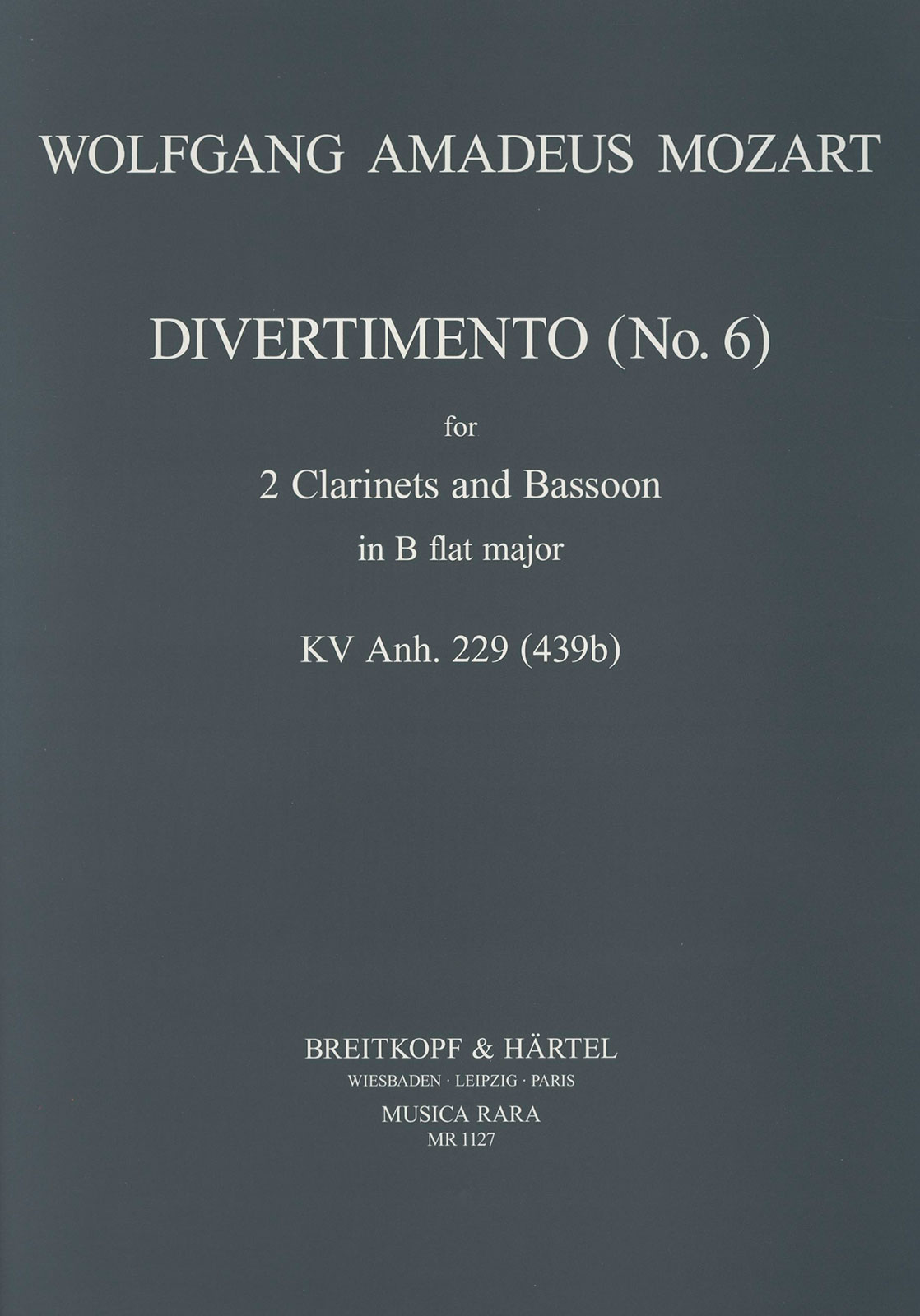 Wolfgang Amadeus Mozart - Divertimento B-dur - Cover