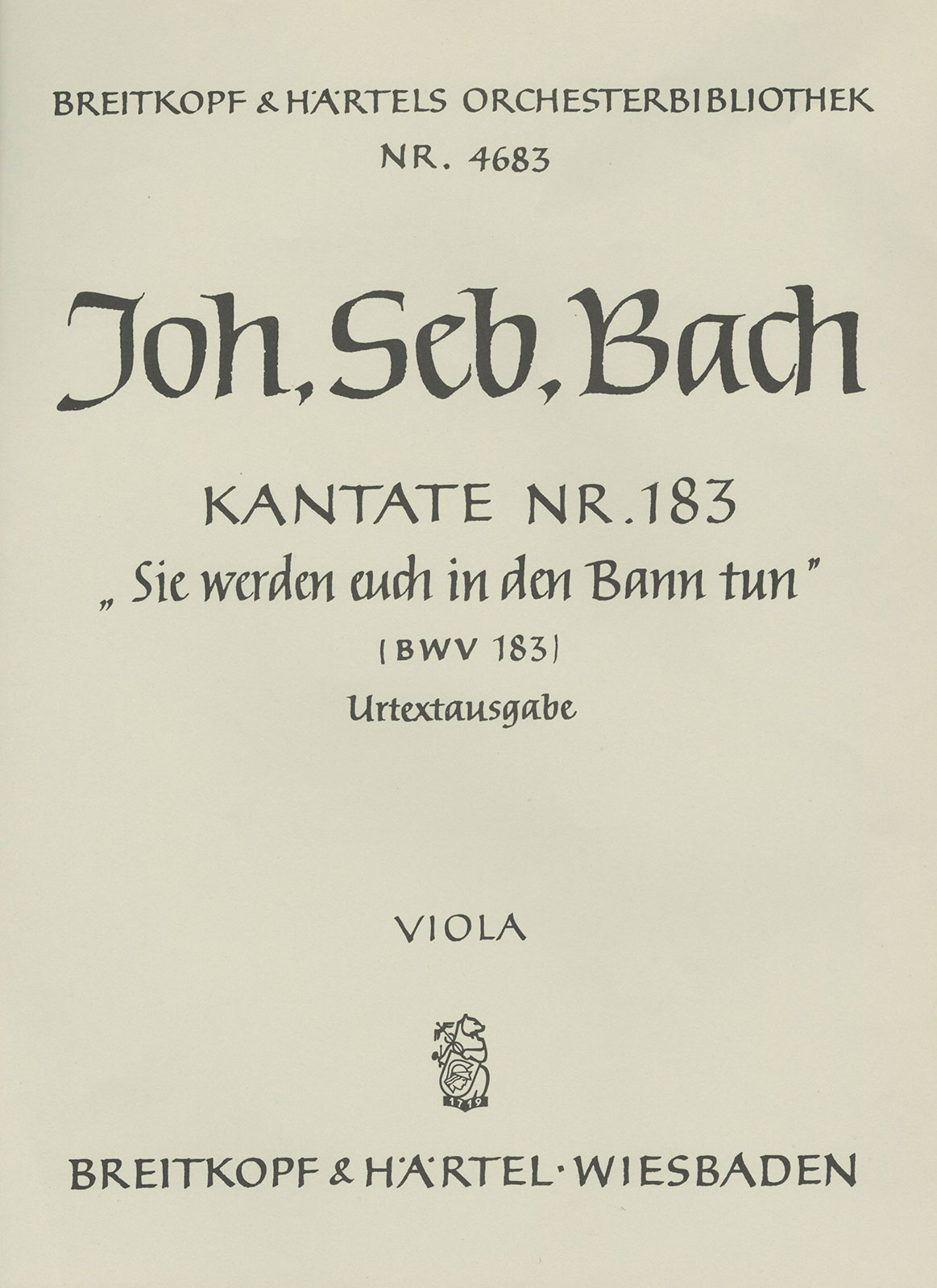 OB 4683-19 - Kantate BWV 183 „Sie werden euch in den Bann tun“ - Cover