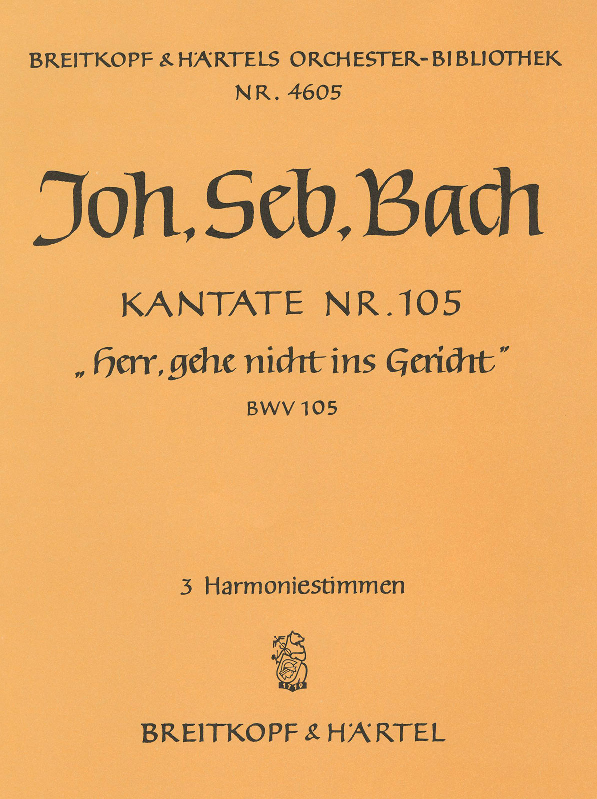 OB 4605-30 - Kantate BWV 105 „Herr, gehe nicht ins Gericht“ - Cover