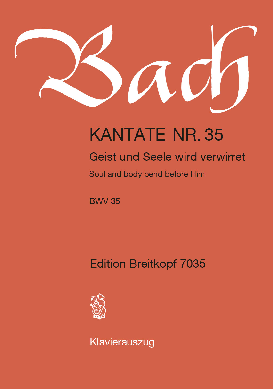 EB 7035D - Kantate BWV 35 „Geist und Seele wird verwirret“ - Cover