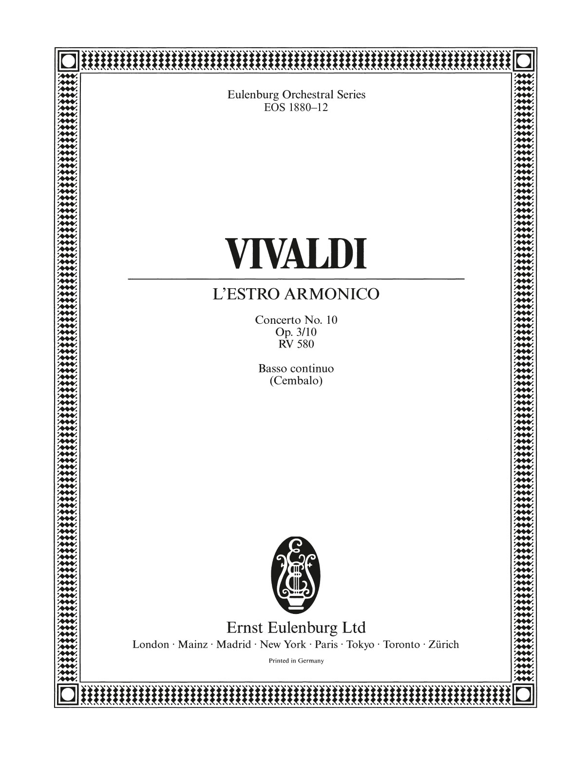 Antonio Vivaldi - L’Estro Armonico op. 3/10 RV 580 - Cover