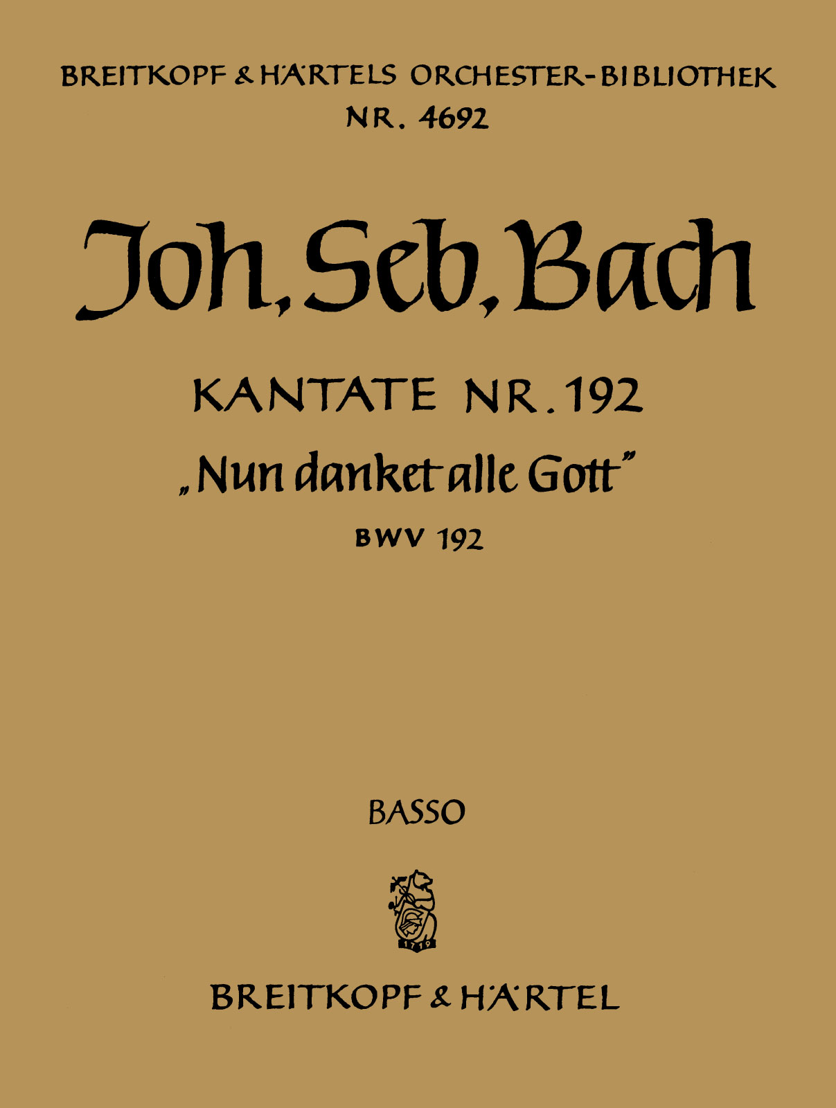 OB 4692-26 - Cantata BWV 192 “Nun danket alle Gott” - Cover