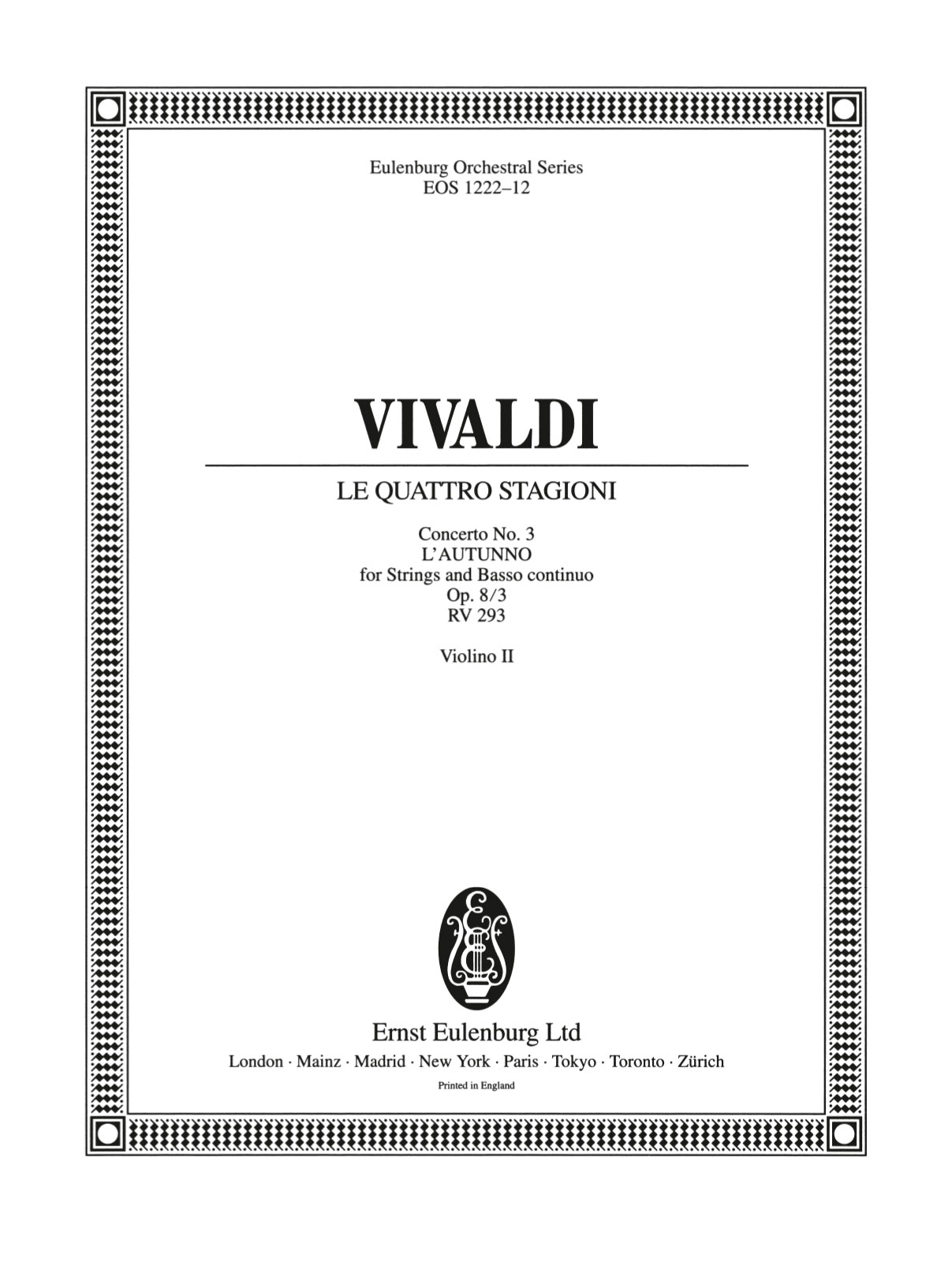 EOS 1222-16 - Le quattro stagioni (Die vier Jahreszeiten) op. 8/3 RV 293 - Cover