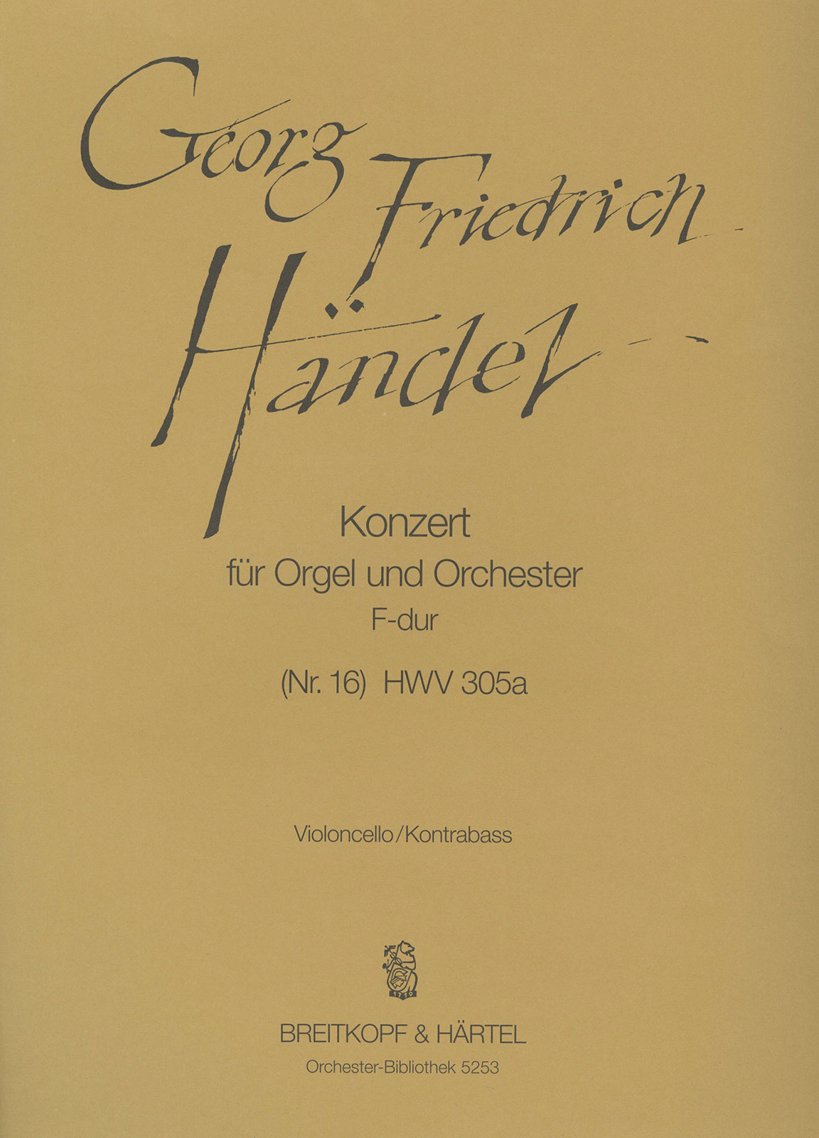 OB 5253-26 - Orgelkonzert (Nr. 16) F-dur HWV 305a - Cover