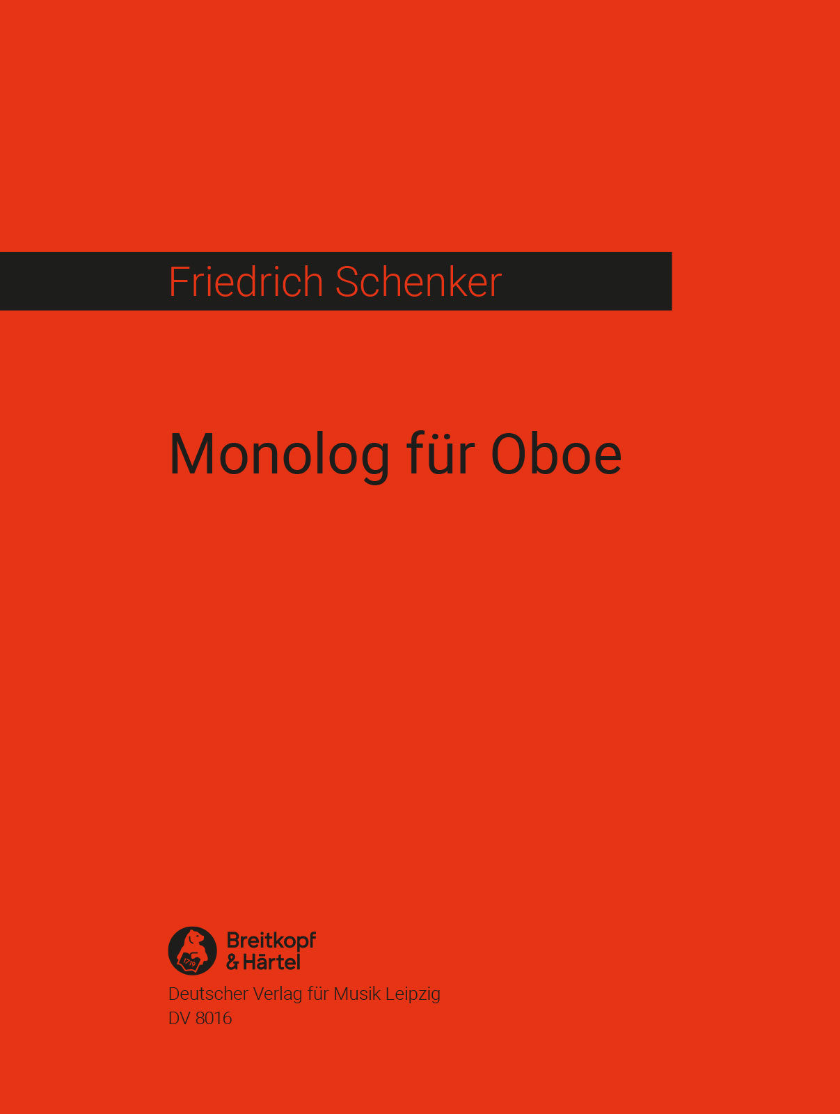 Friedrich Schenker - Monolog - Cover