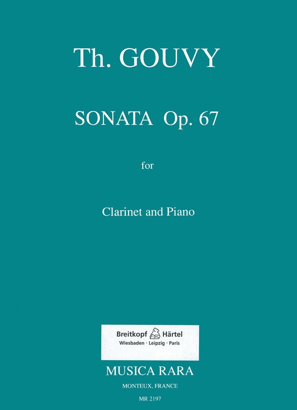 Théodore Gouvy - Sonate op. 67 g-moll - Cover