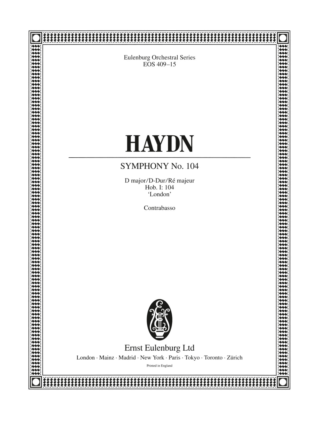 EOS 409-27 - Symphonie Nr. 104 D-dur Hob. I:104 - Cover