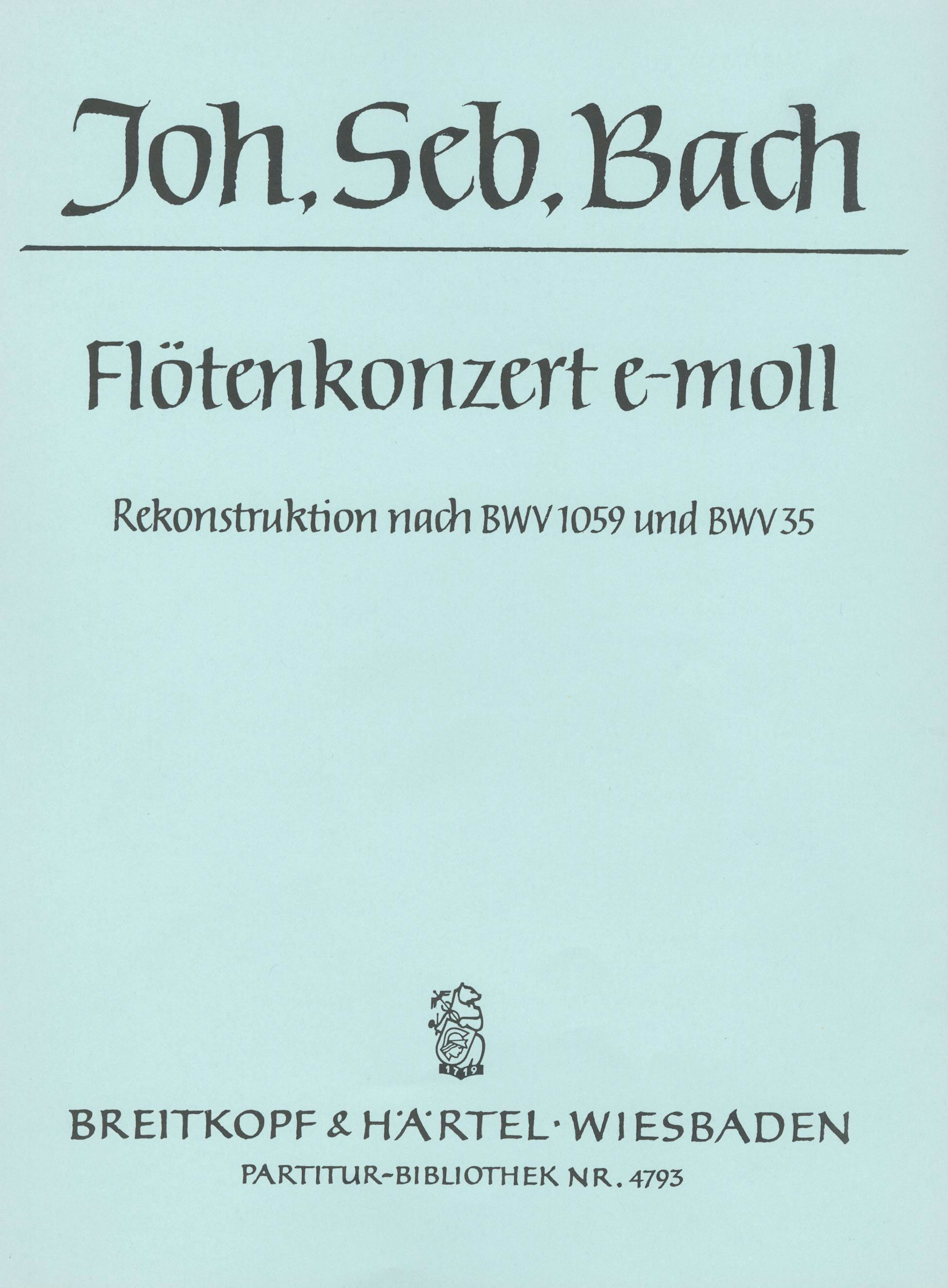 PB 4793 - Flötenkonzert e-moll - Cover