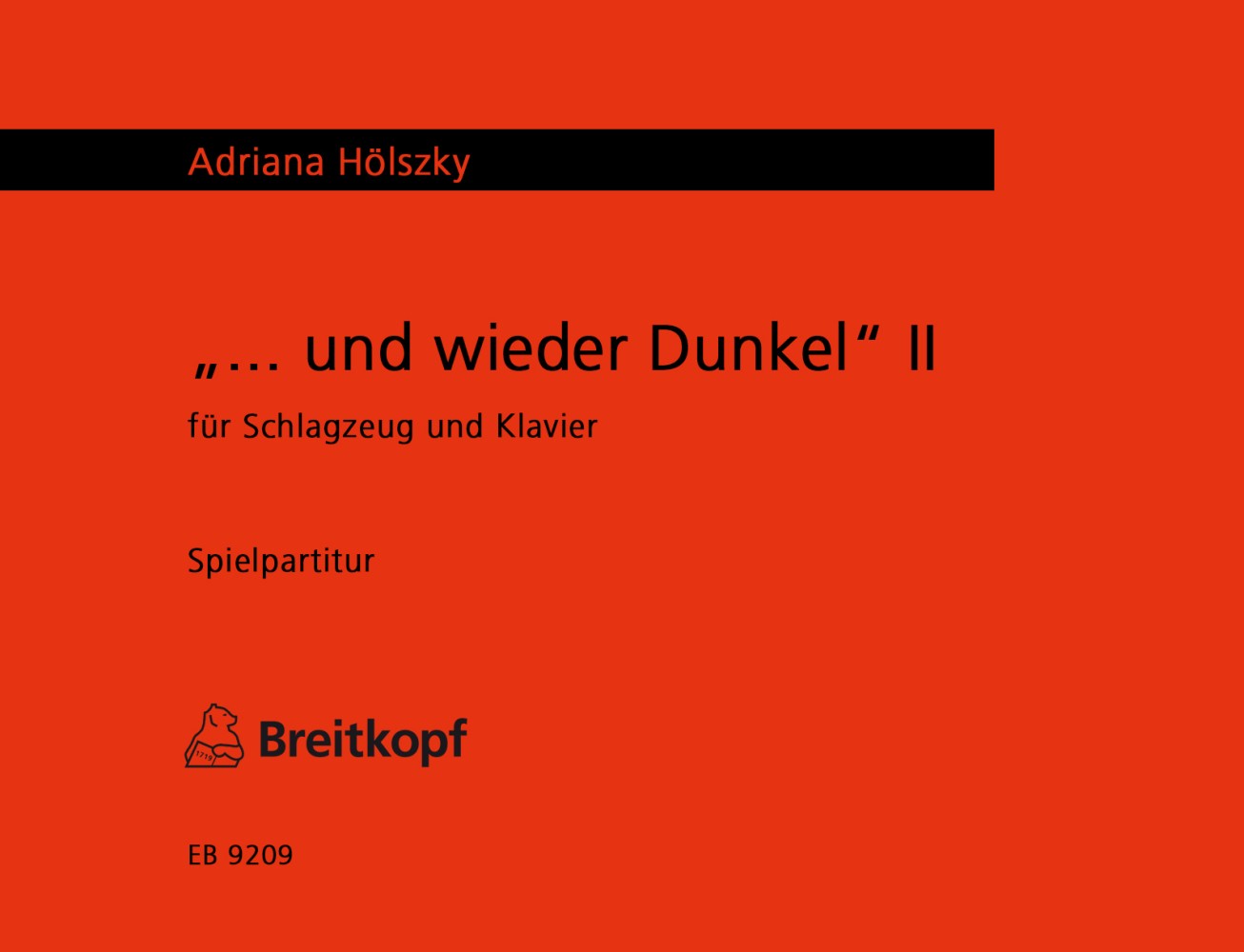 Adriana Hölszky - “ …und wieder Dunkel” I - Cover
