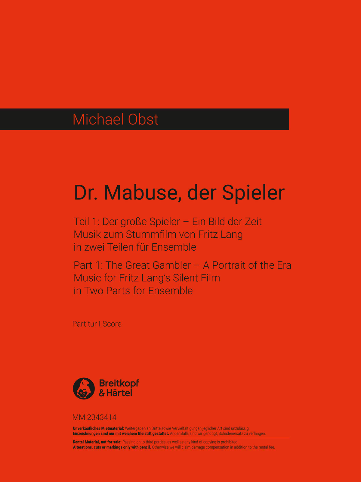 MM 2343414 - Dr. Mabuse, der Spieler - Cover