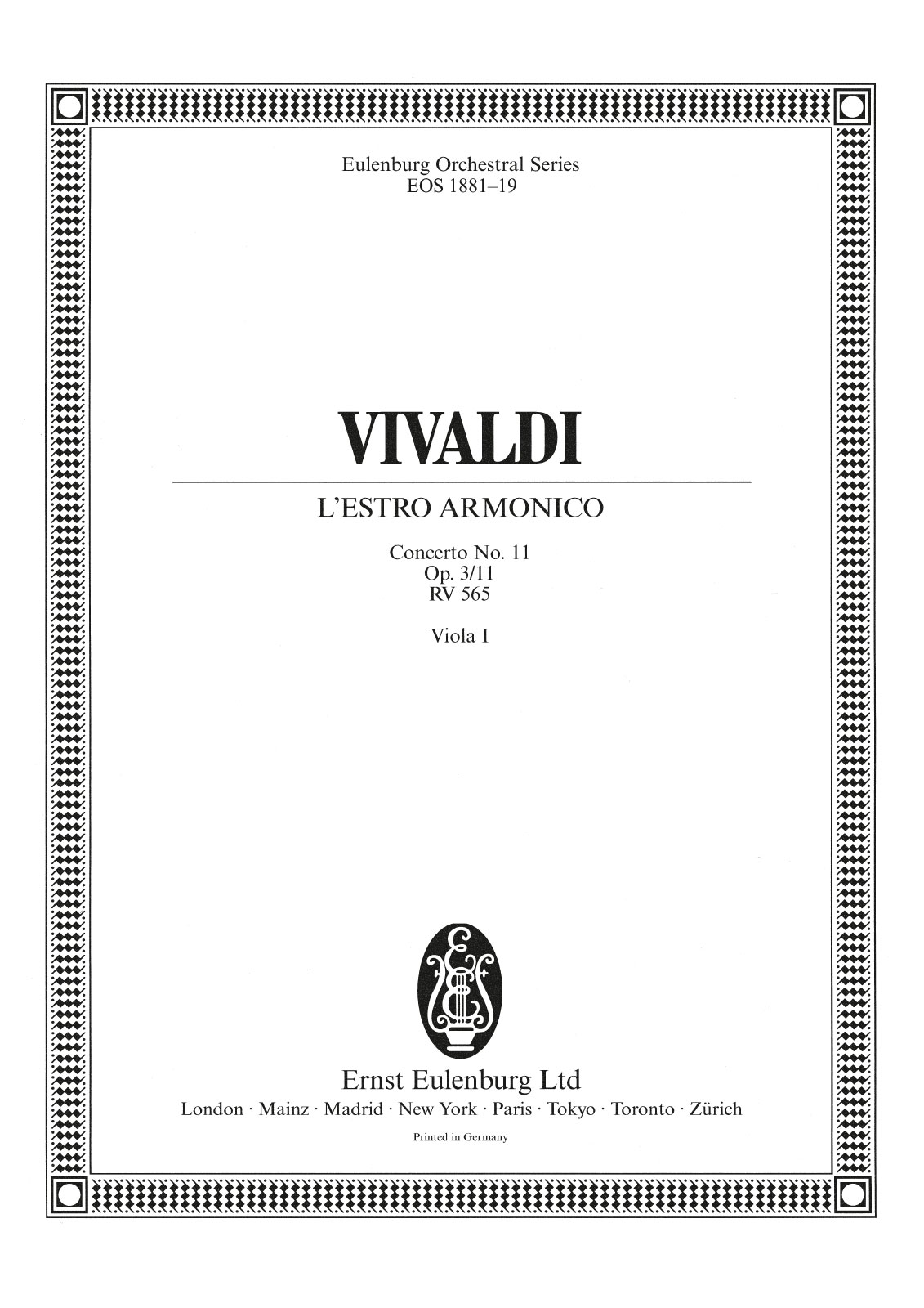 EOS 1881-19 - L’Estro Armonico op. 3/11 RV 565 - Cover
