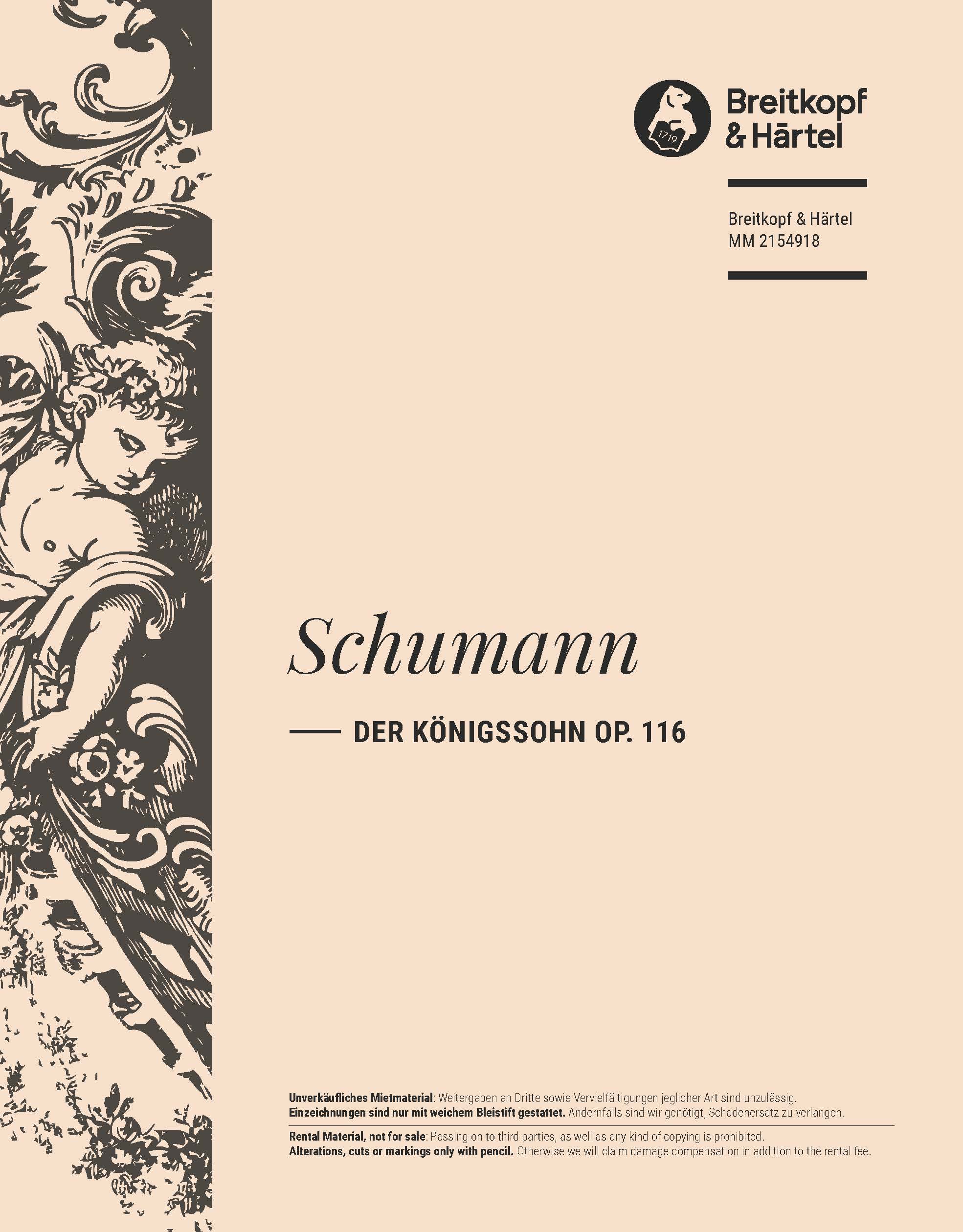Robert Schumann - Der Koenigssohn Op. 116 - Cover
