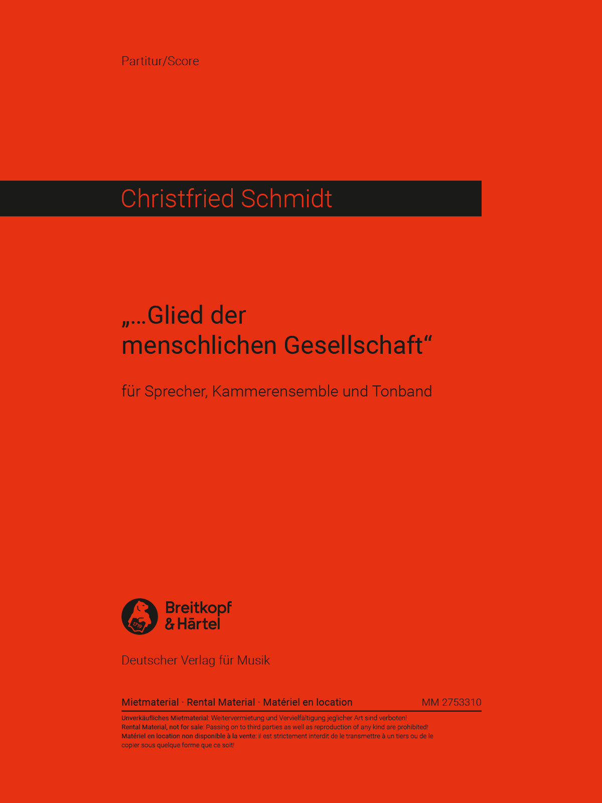 Christfried Schmidt - Glied der menschlichen Gesellschaft - Cover