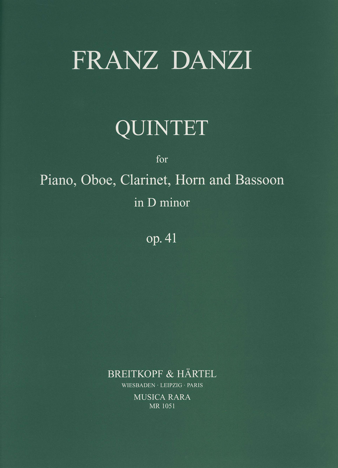 Franz Danzi - Quintett d-moll op. 41 - Cover