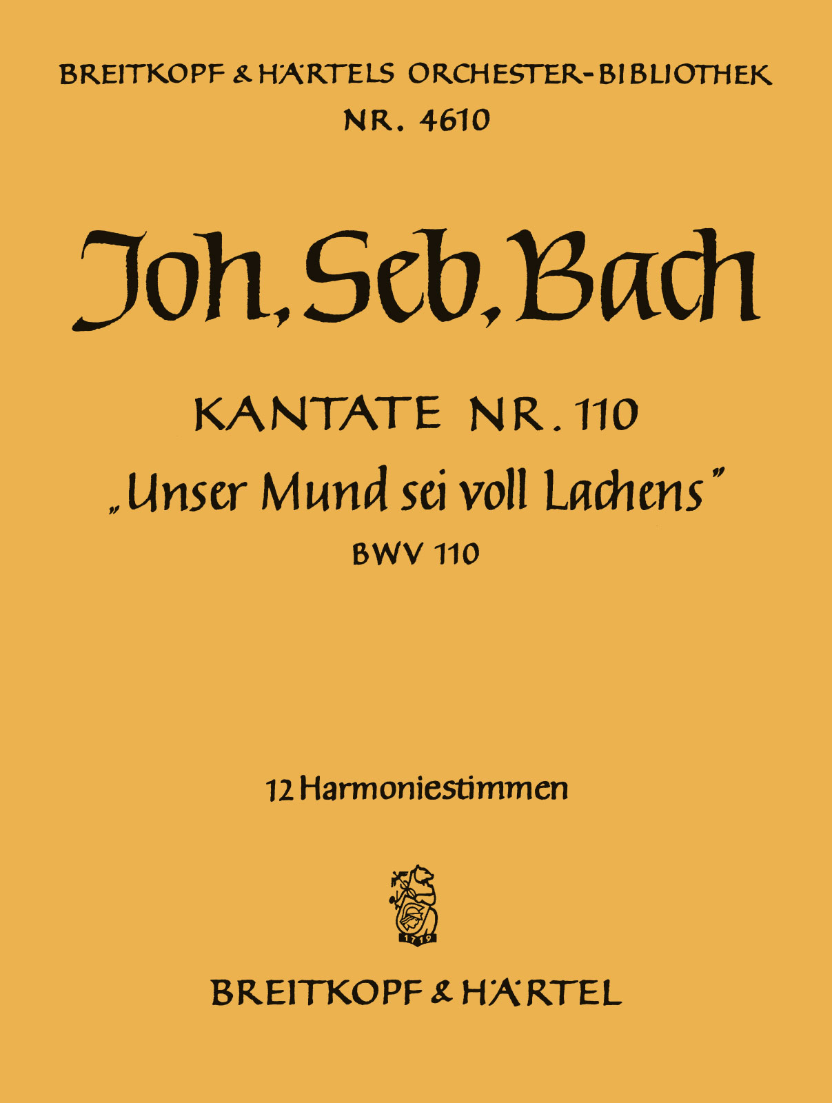 OB 4610-30 - Kantate BWV 110 „Unser Mund sei voll Lachens“ - Cover