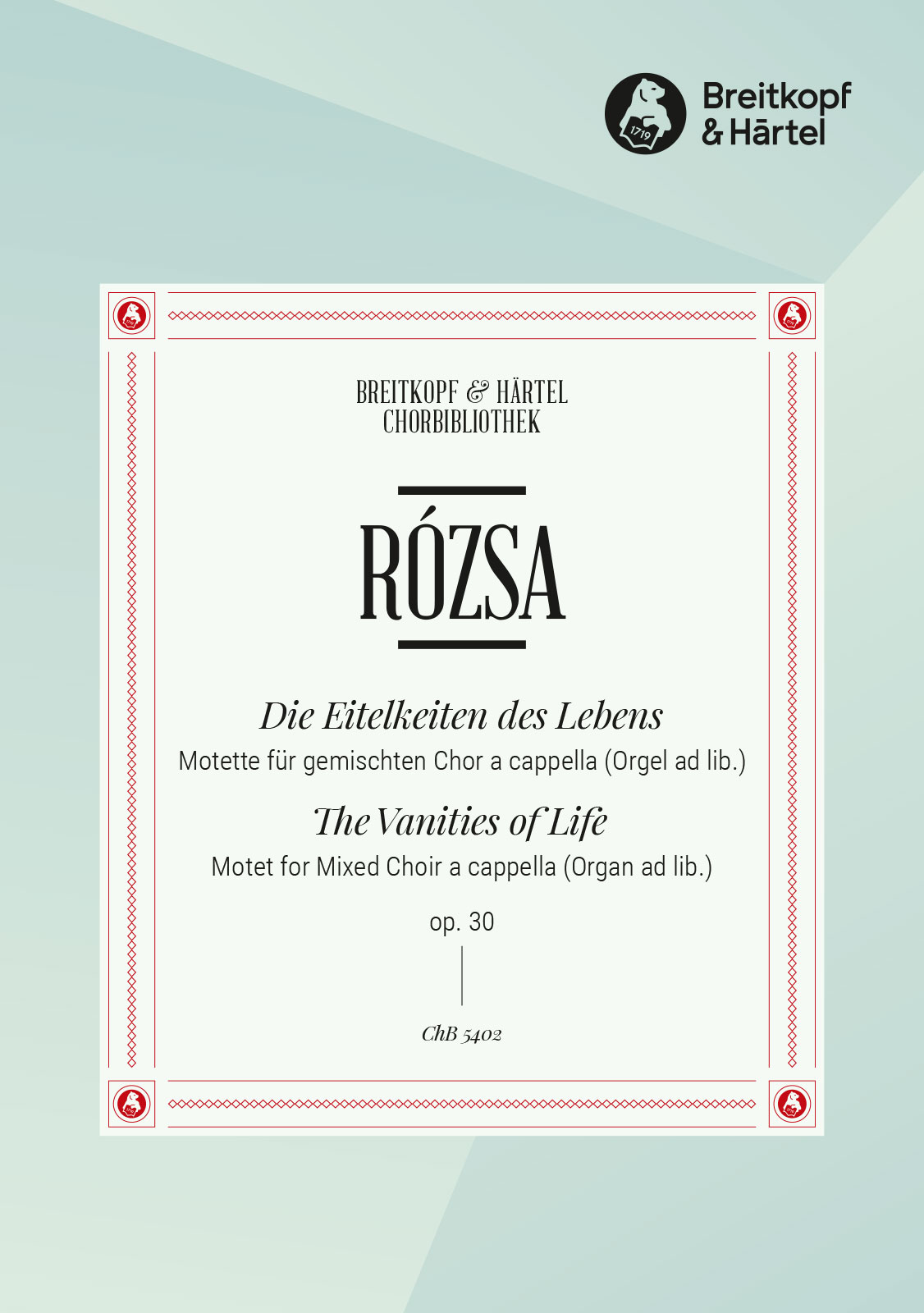 ChB 5402D - The Vanities of Life Op. 30 - Cover