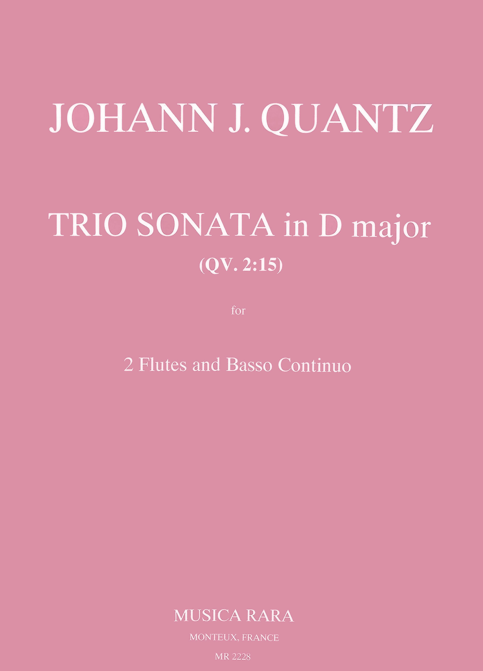 Johann Joachim Quantz - Triosonate in D-dur QV 2:15 - Cover
