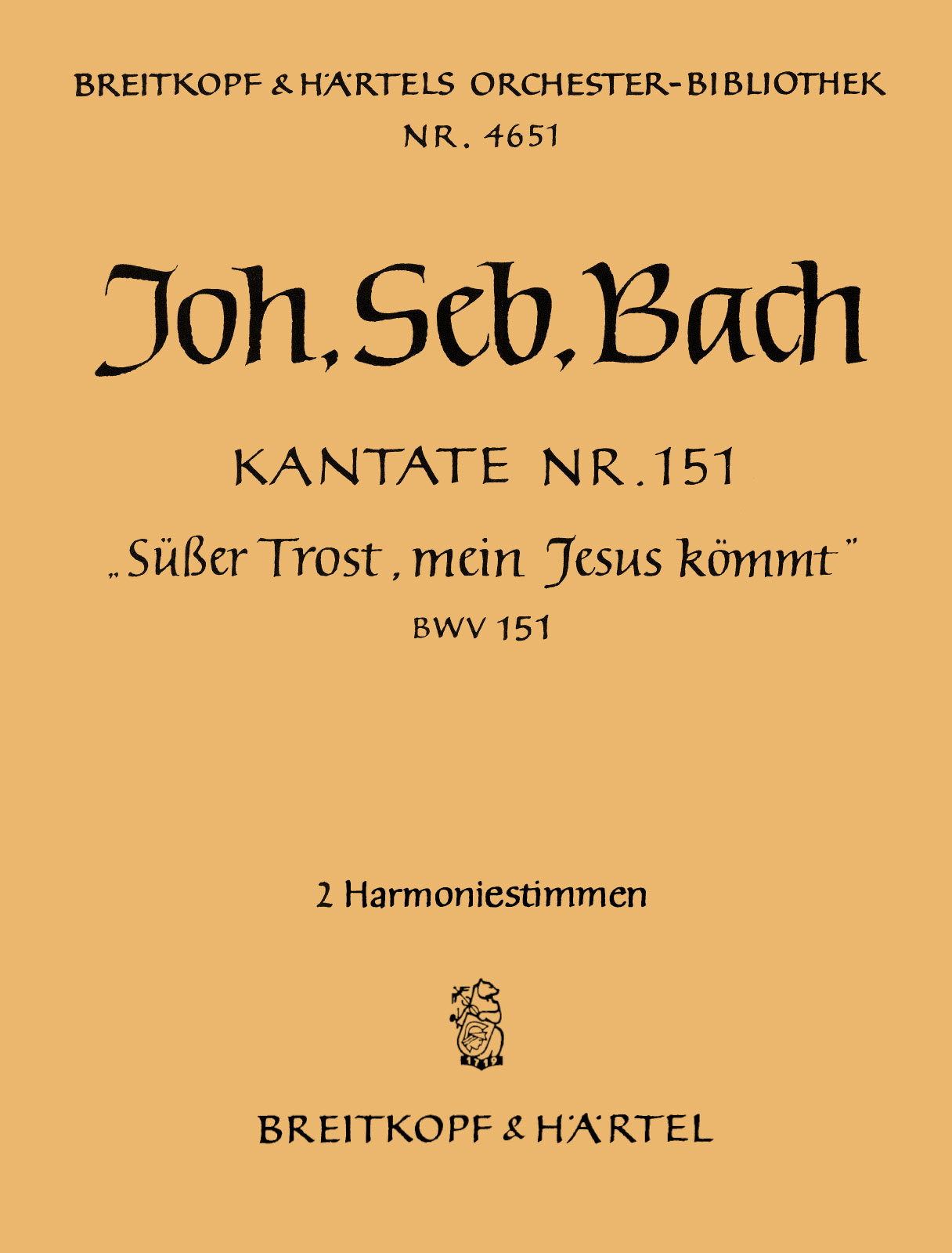 OB 4651-30 - Cantata BWV 151 “Blessed morn, when Jesus was born” - Cover