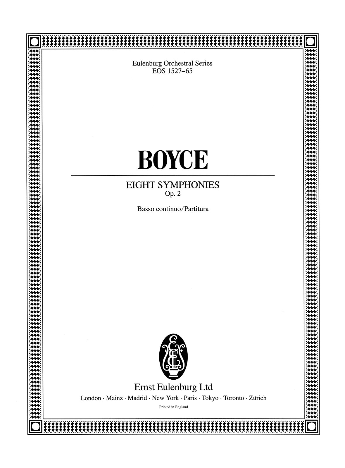 William Boyce - 8 Symphonien op. 2 - Cover