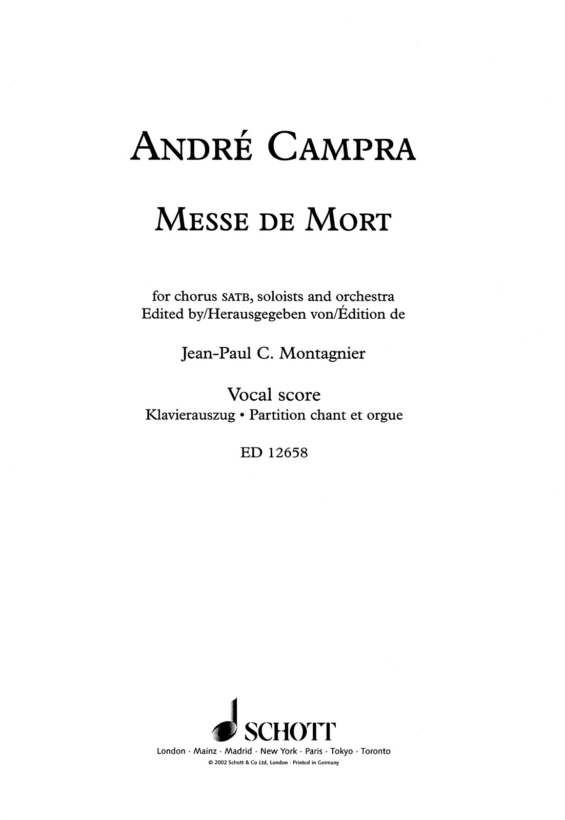 ED 12658 - Messe de Mort - Cover