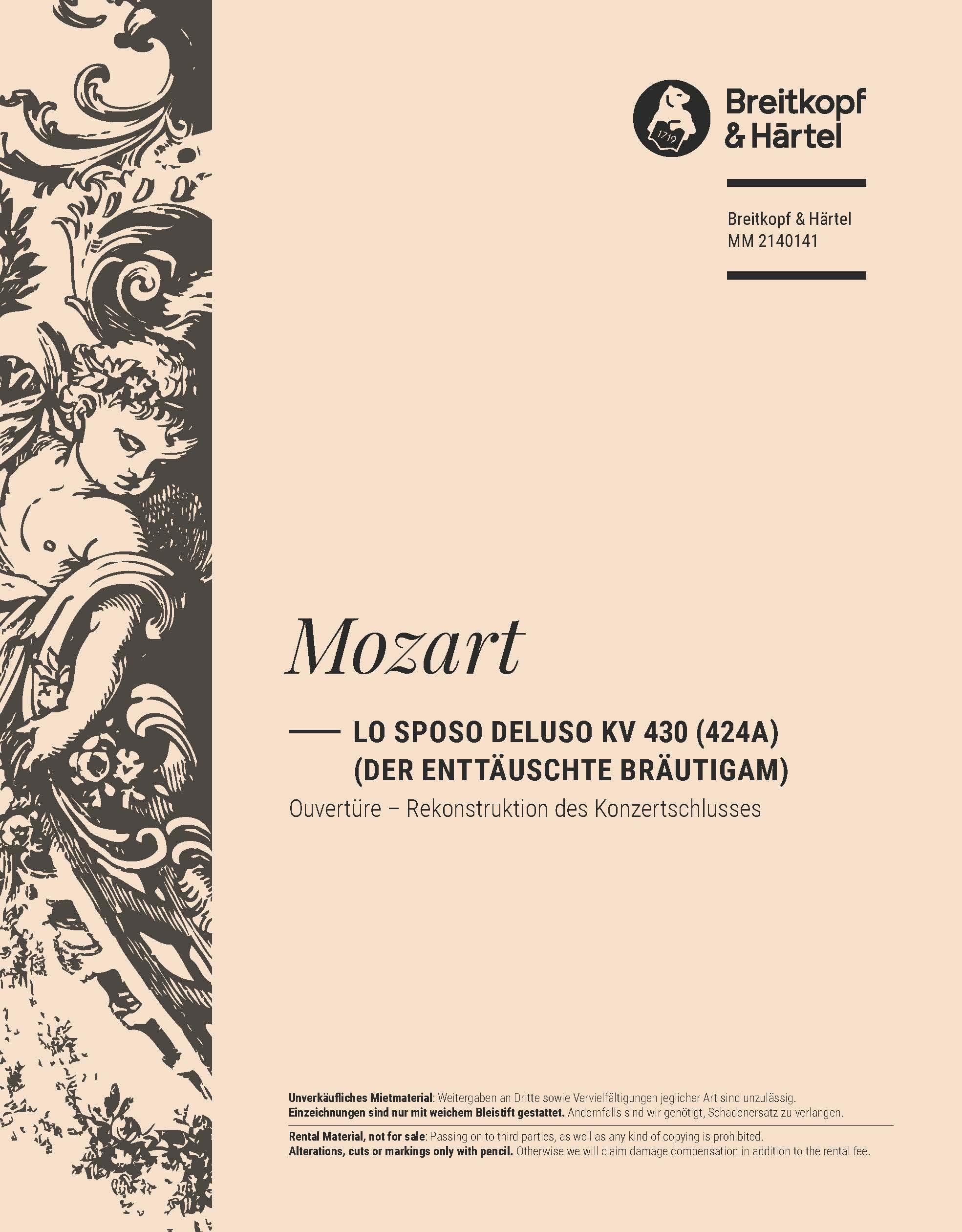 MM 2140141 - Lo sposo deluso KV 430 (424a) (Der enttäuschte Bräutigam) - Cover
